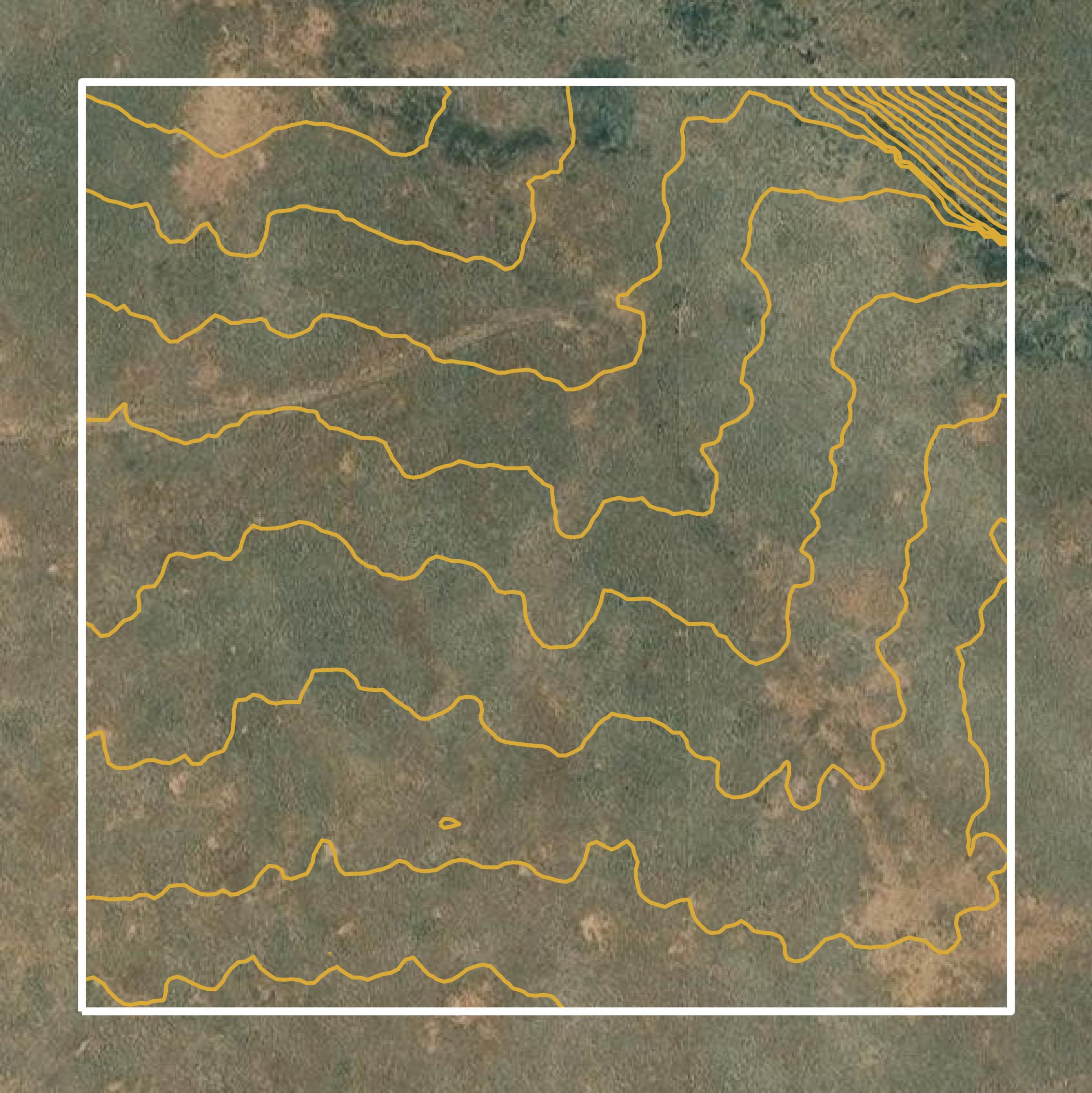 This image shows a contour map in Harney County created using GIS data in Equator.