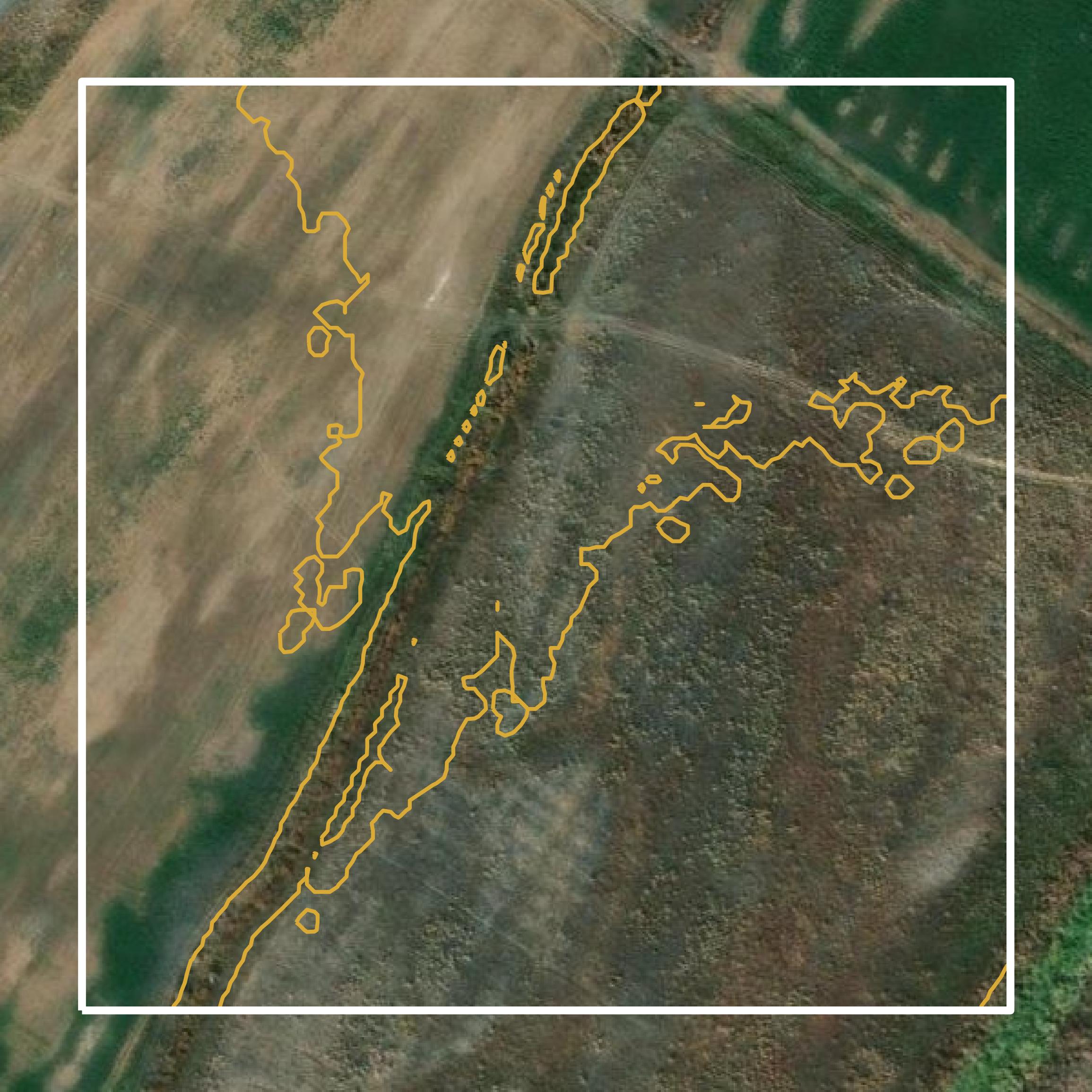 This image shows a contour map in Harney County created using GIS data in Equator.