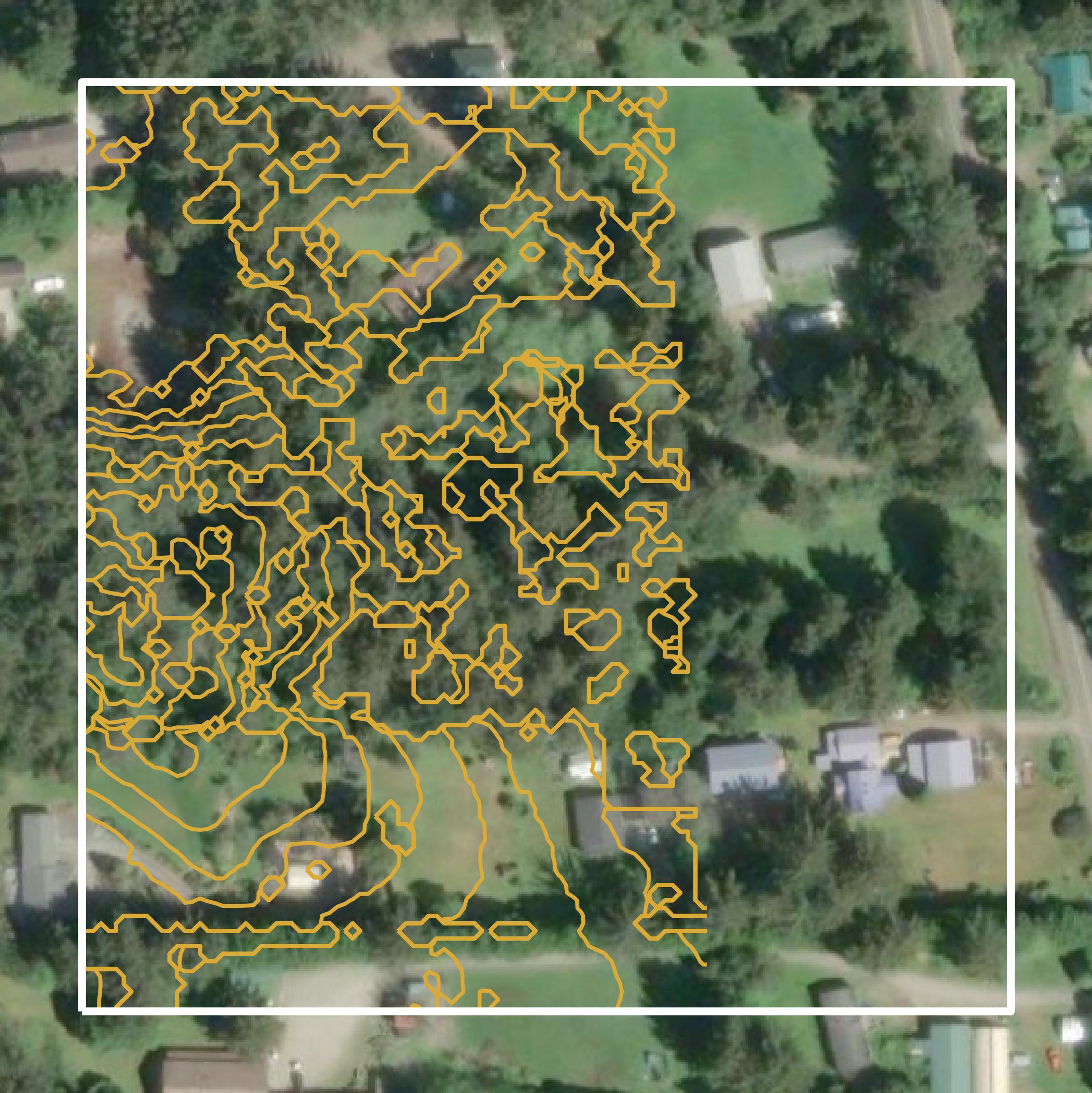 This image shows parcel and building data in Harney County created using GIS data in Equator.