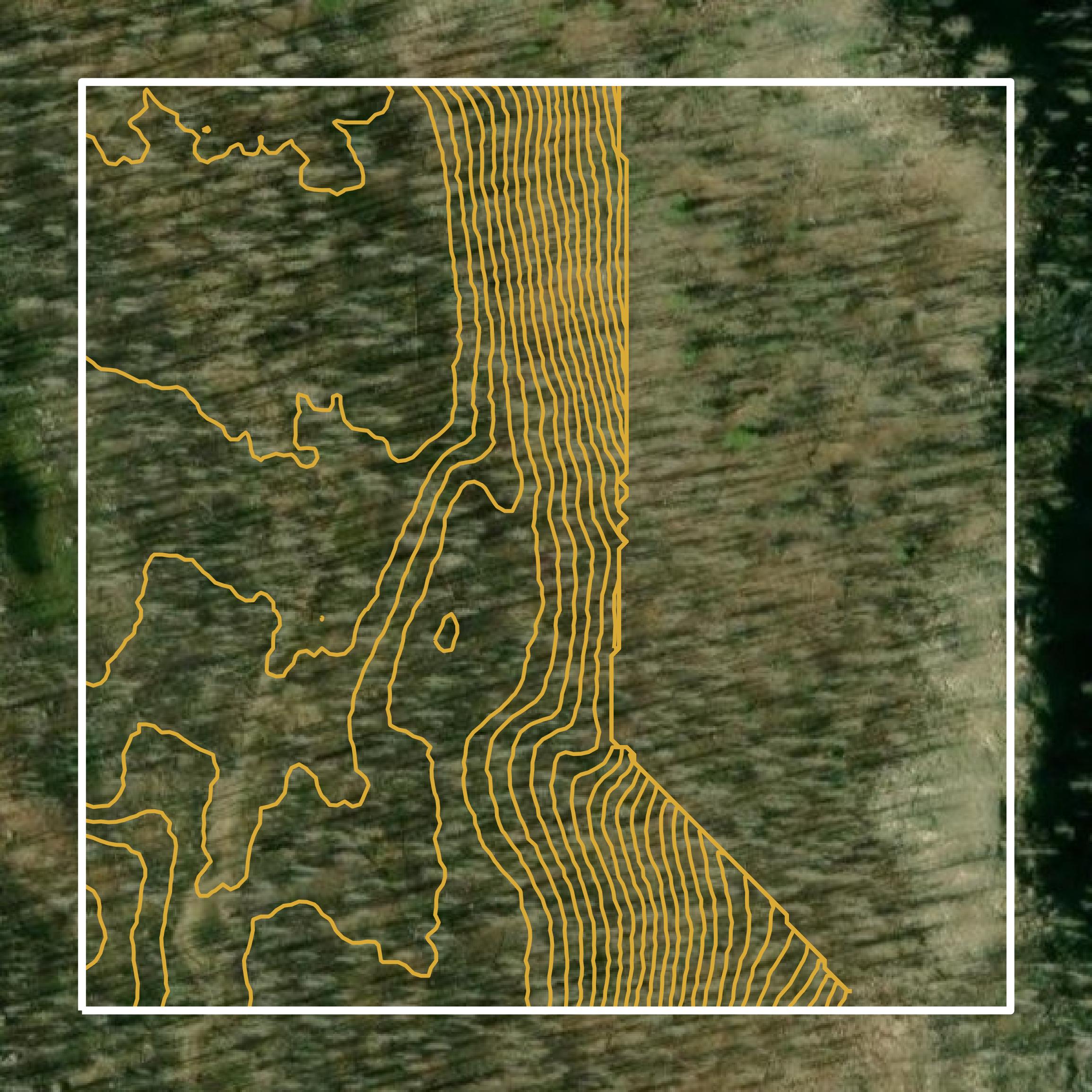 This image shows a contour map in Jefferson County created using GIS data in Equator.
