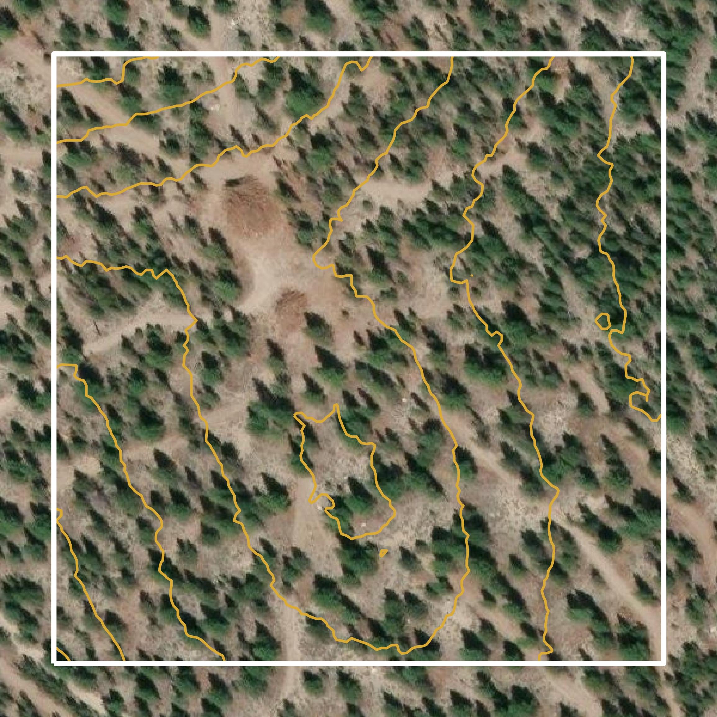 This image shows a contour map in Klamath County created using GIS data in Equator.