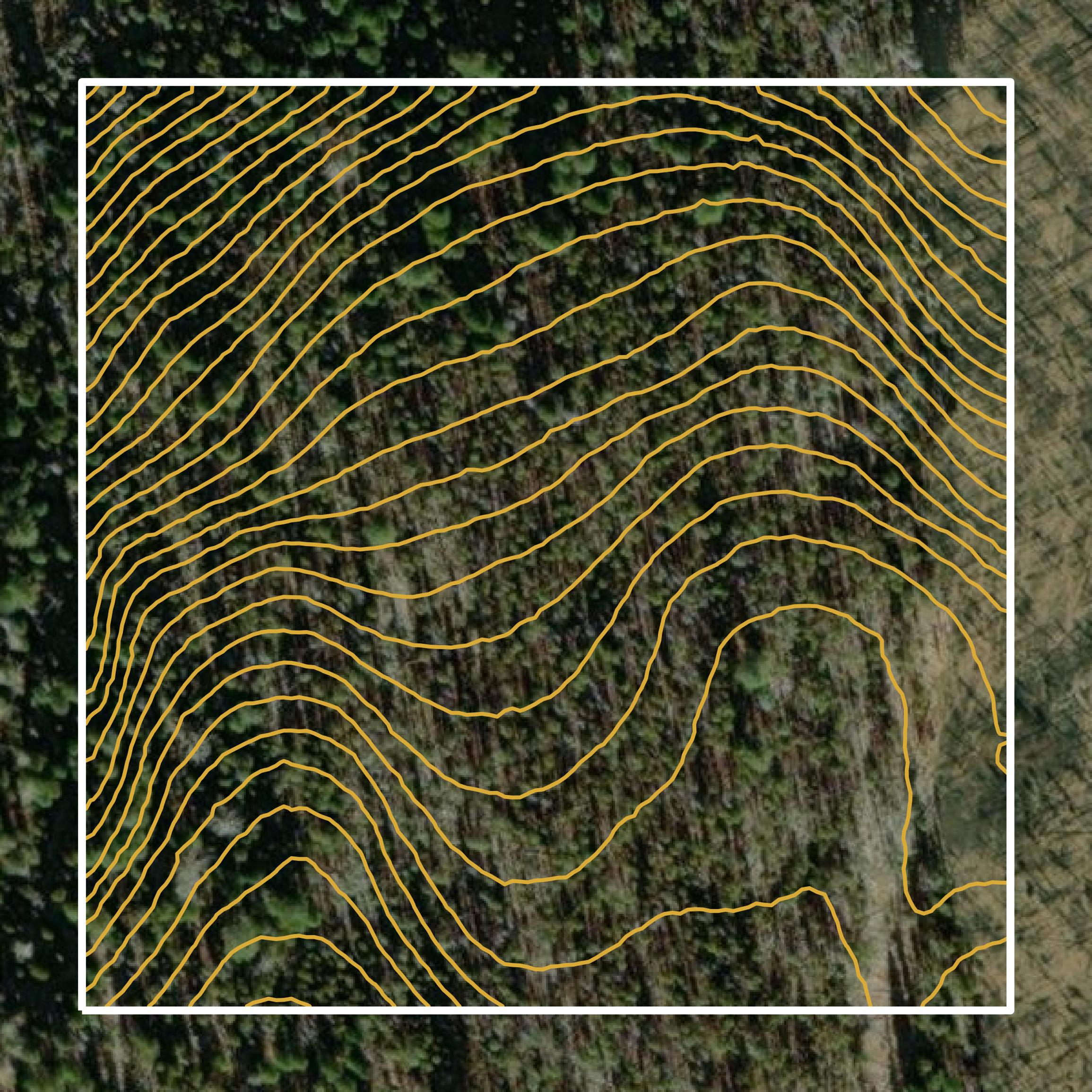 This image shows a contour map in Lake County created using GIS data in Equator.