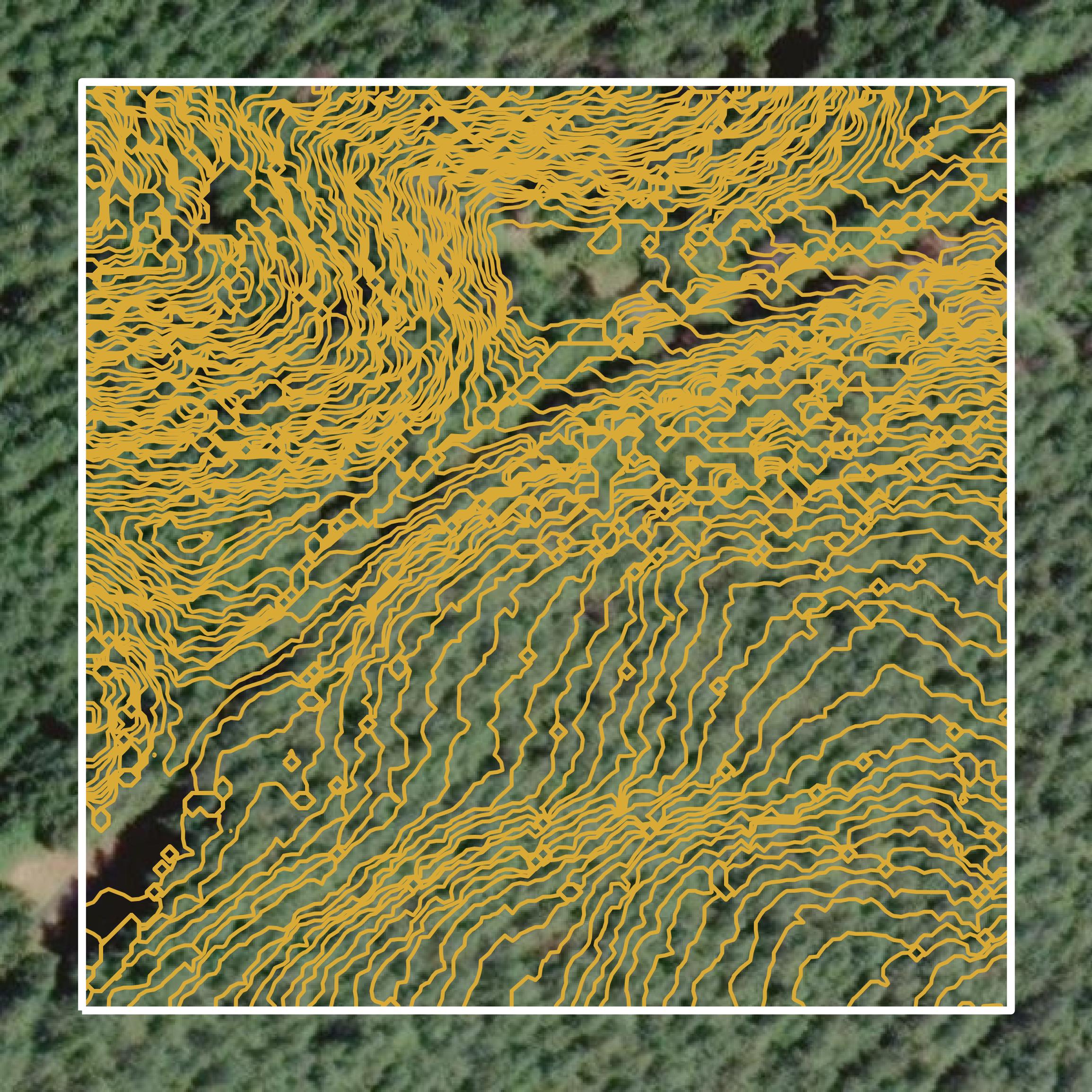 This image shows a contour map in Lincoln County created using GIS data in Equator.