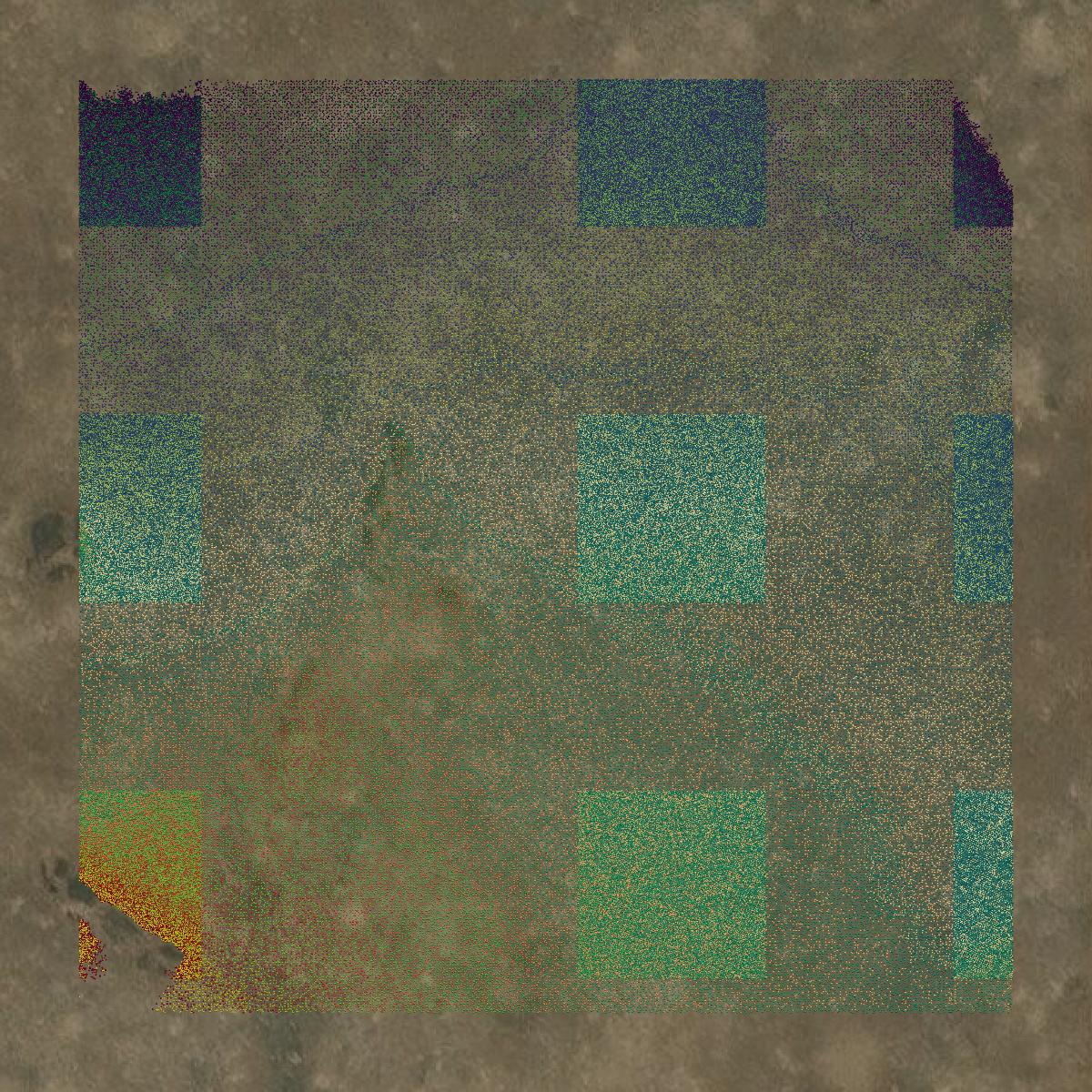 This image shows a LiDAR point cloud in Malheur County created using GIS data in Equator.