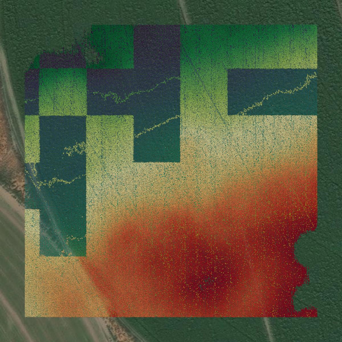 This image shows a LiDAR point cloud in Morrow County created using GIS data in Equator.