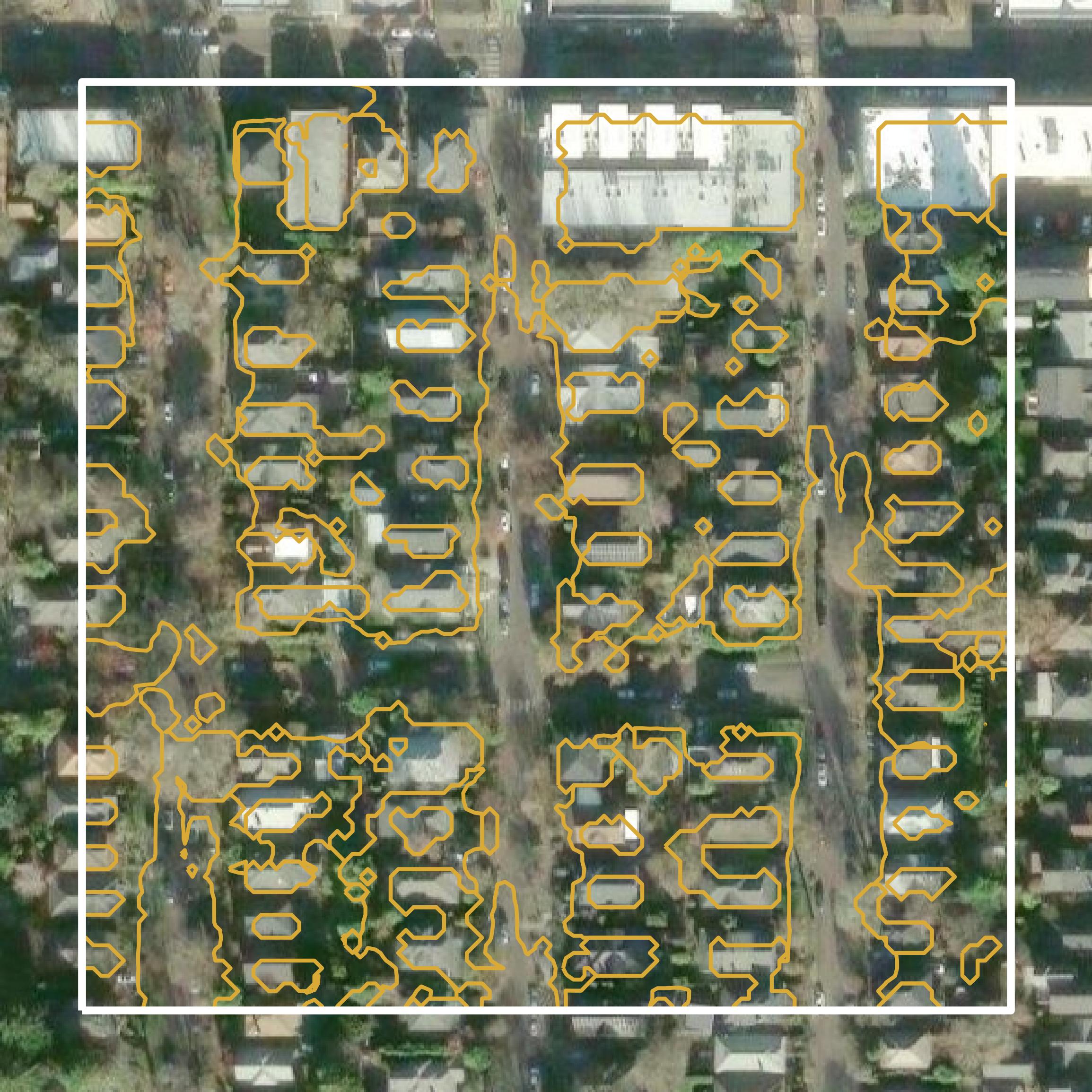This image shows a contour map in Multnomah County created using GIS data in Equator.