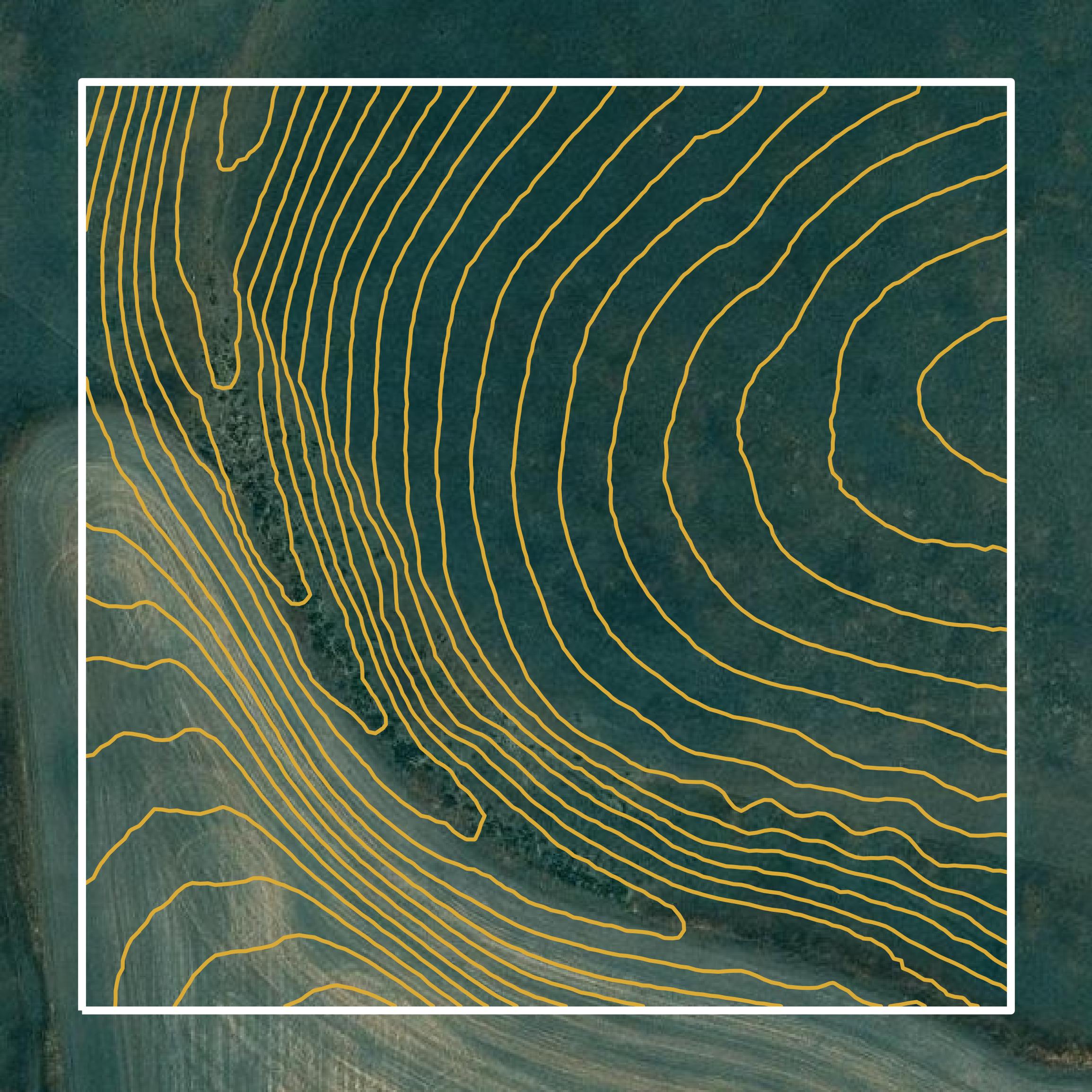 This image shows a contour map in Sherman County created using GIS data in Equator.
