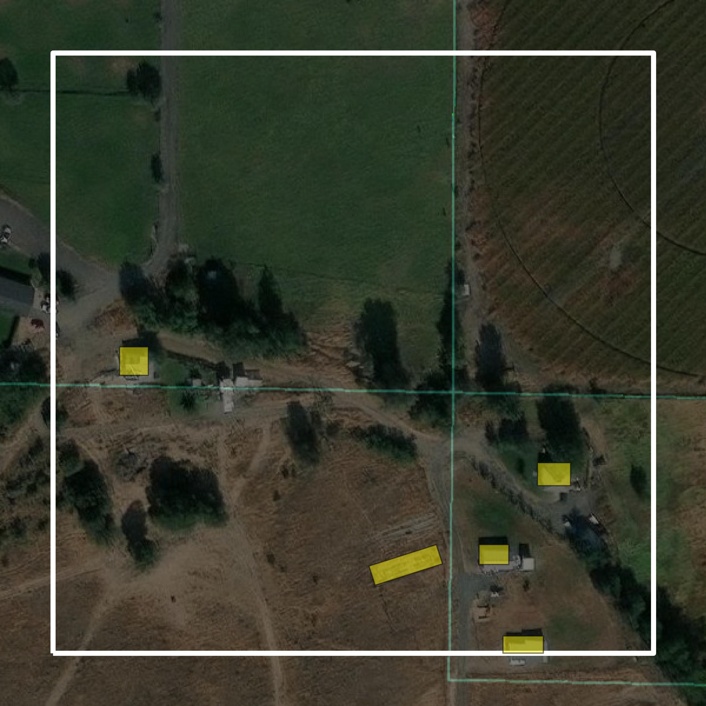 This image shows parcel and building data in Umatilla County created using GIS data in Equator.