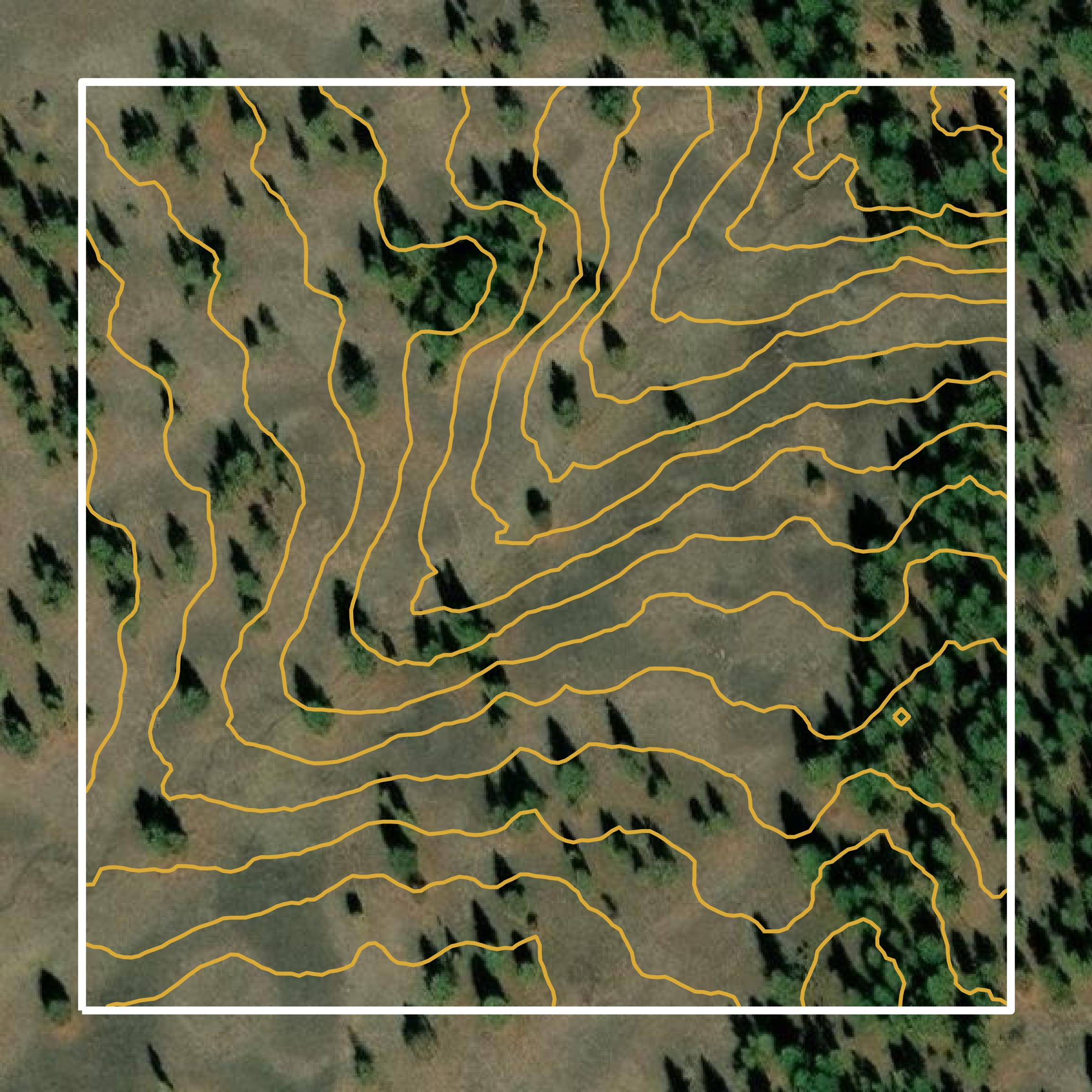 This image shows a contour map in Union County created using GIS data in Equator.