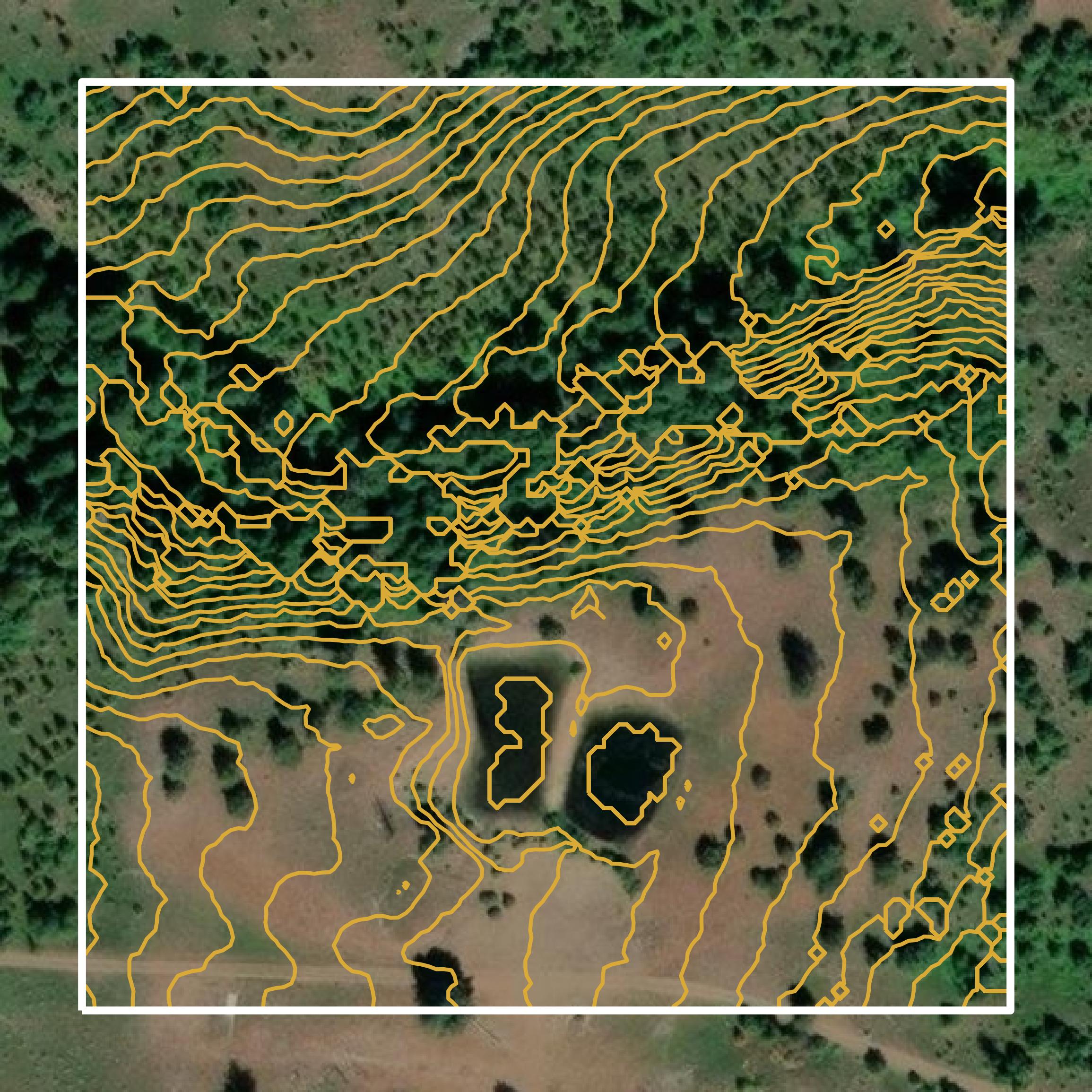 This image shows a contour map in Union County created using GIS data in Equator.