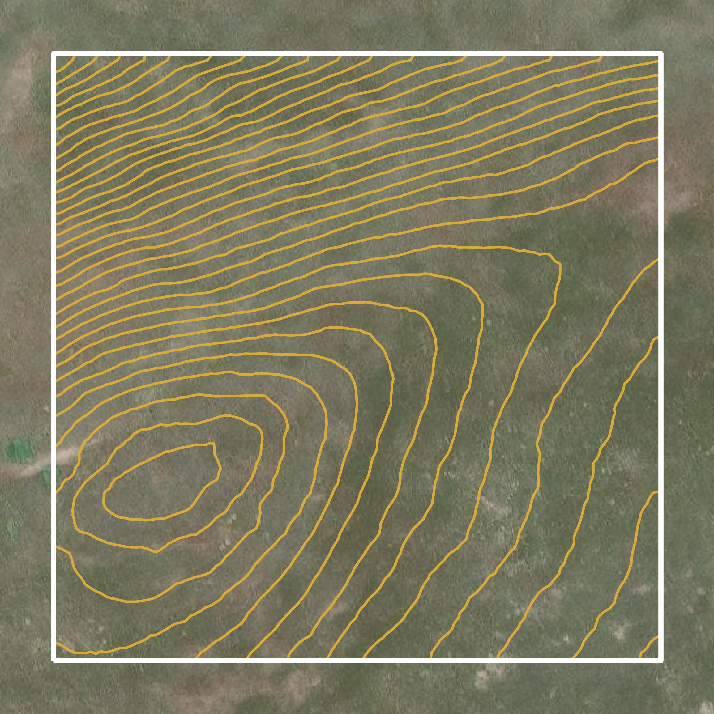 This image shows a contour map in Wasco County created using GIS data in Equator.