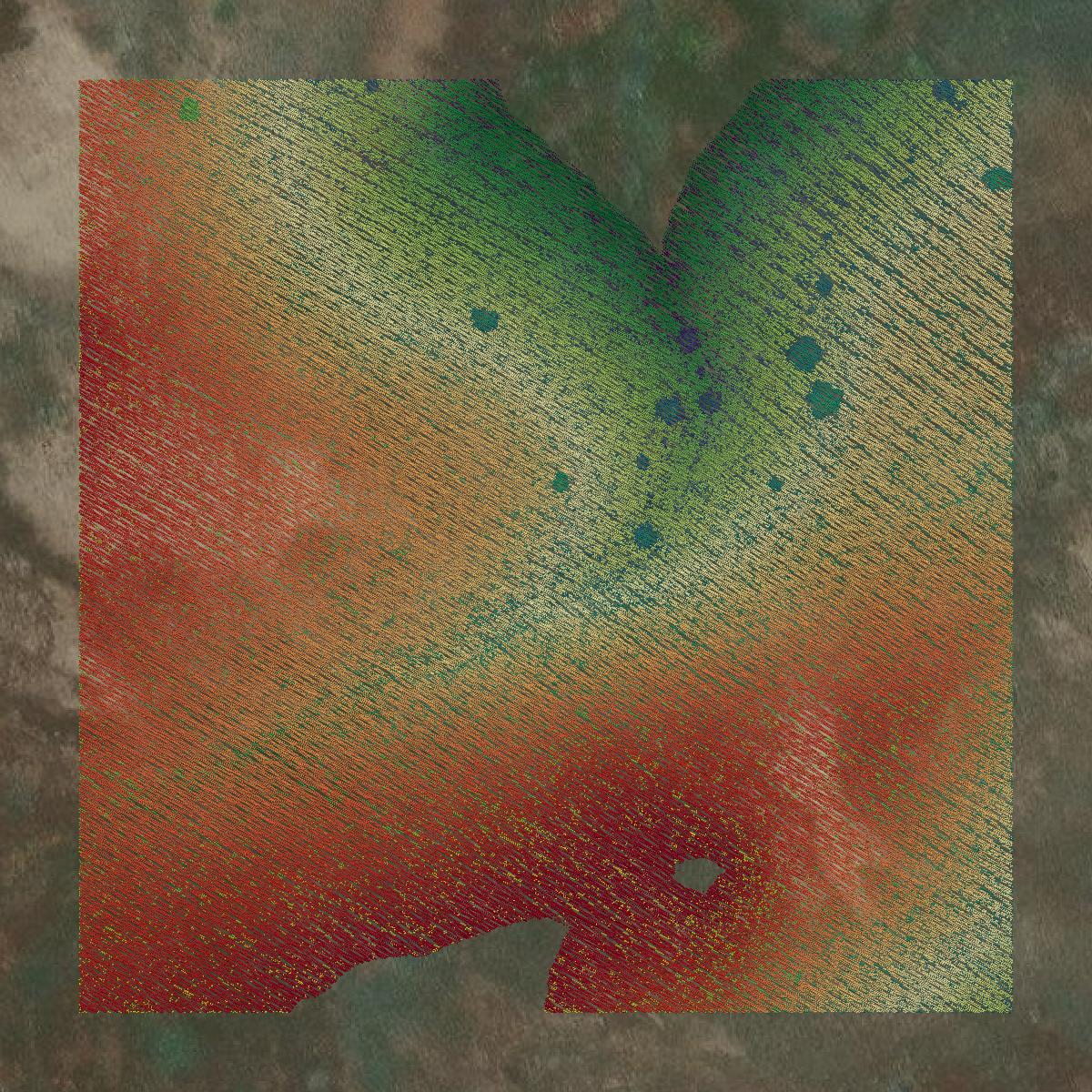 This image shows a LiDAR point cloud in Wasco County created using GIS data in Equator.