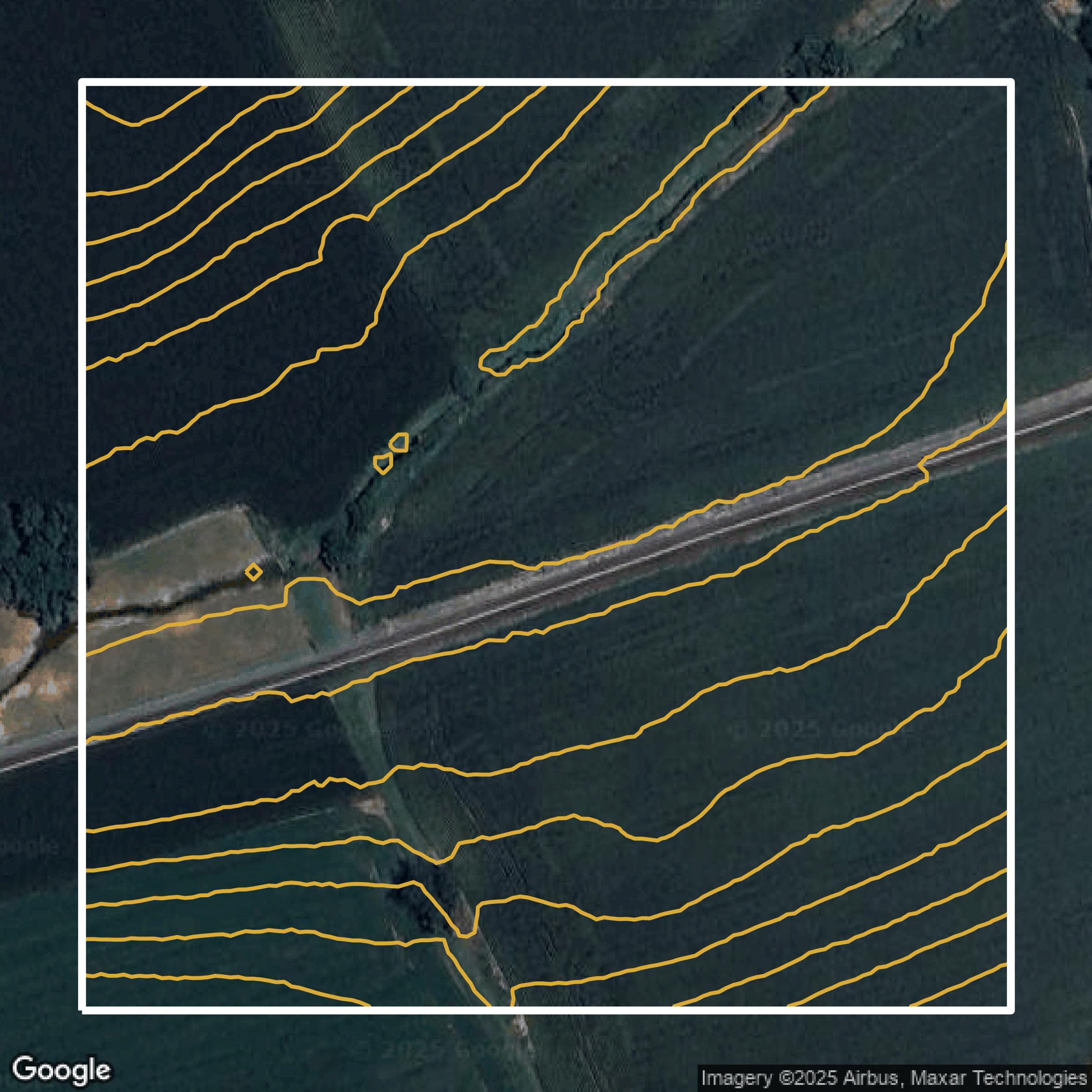 This image shows a contour map in Berks County created using GIS data in Equator.