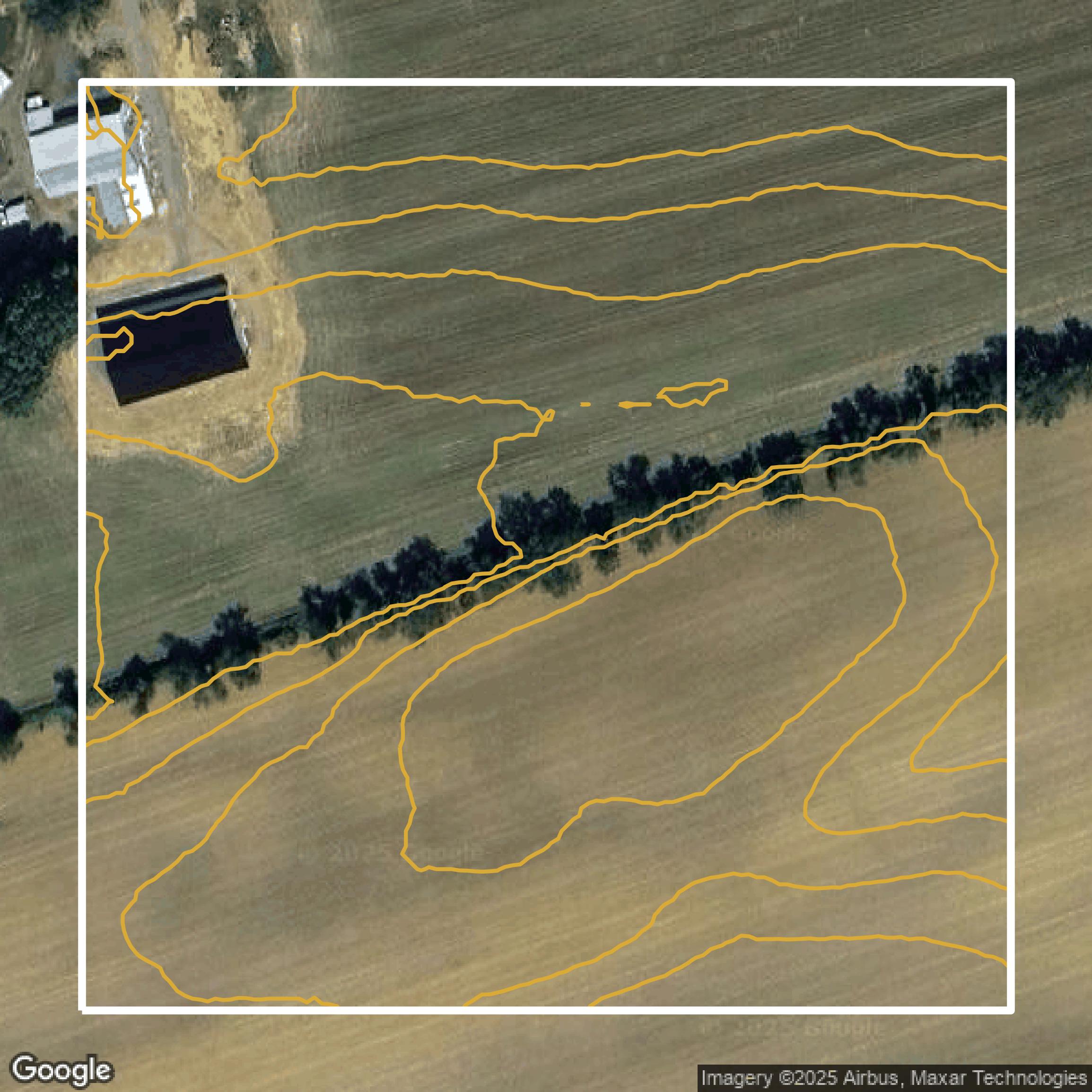 This image shows a contour map in Berks County created using GIS data in Equator.