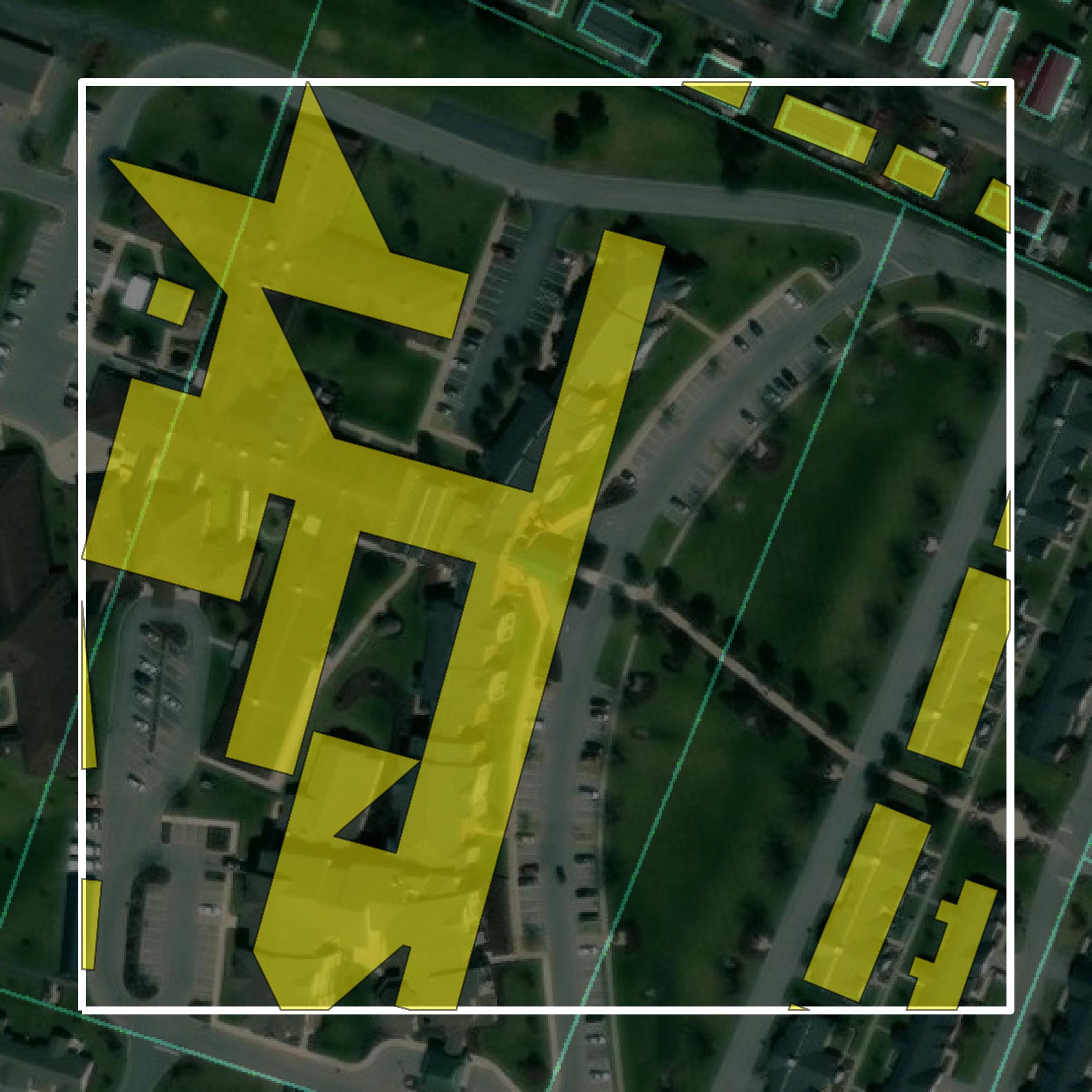 This image shows parcel and building data in Blair County created using GIS data in Equator.