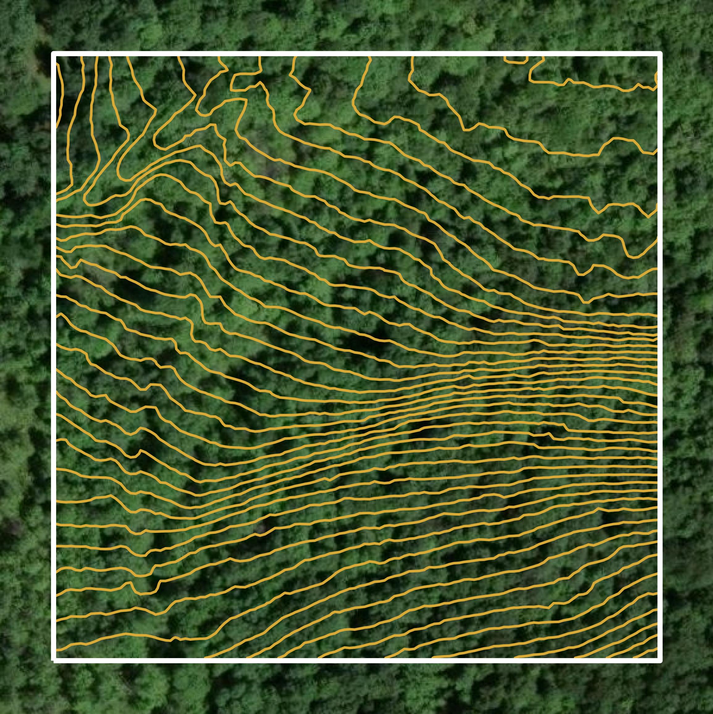 This image shows a contour map in Bradford County created using GIS data in Equator.