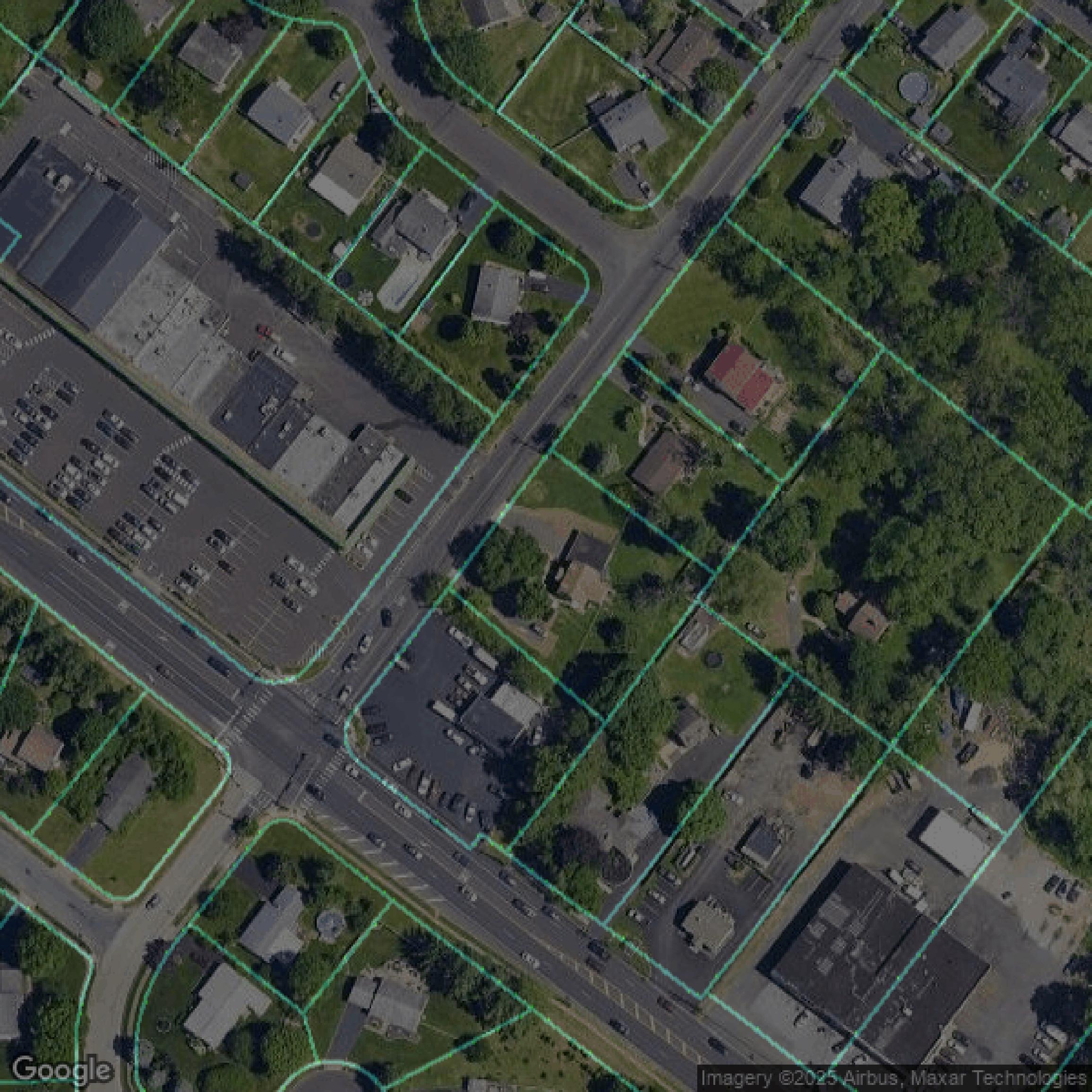 This image shows parcel data in Bucks County created using GIS data in Equator.