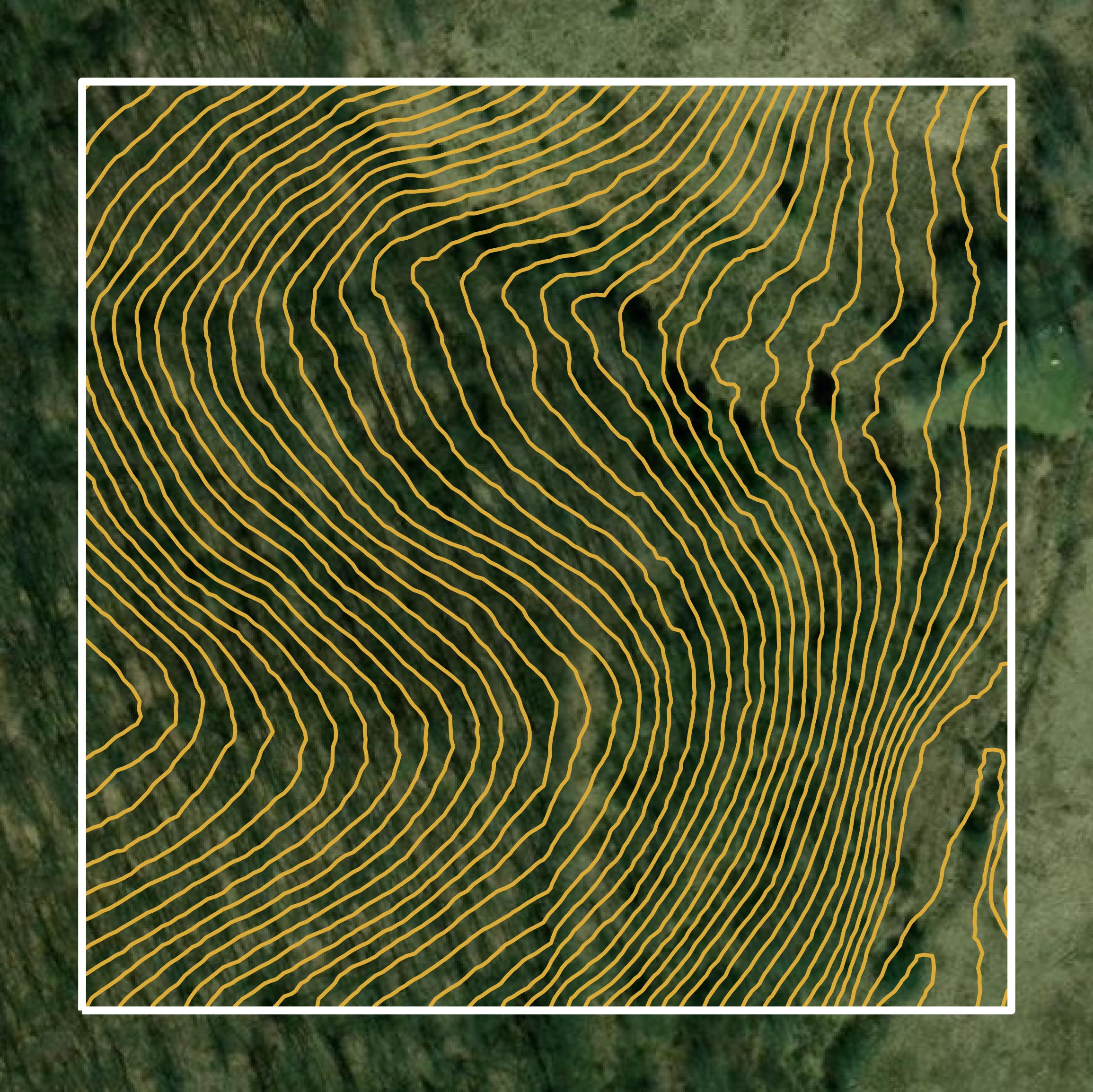 This image shows a contour map in Butler County created using GIS data in Equator.