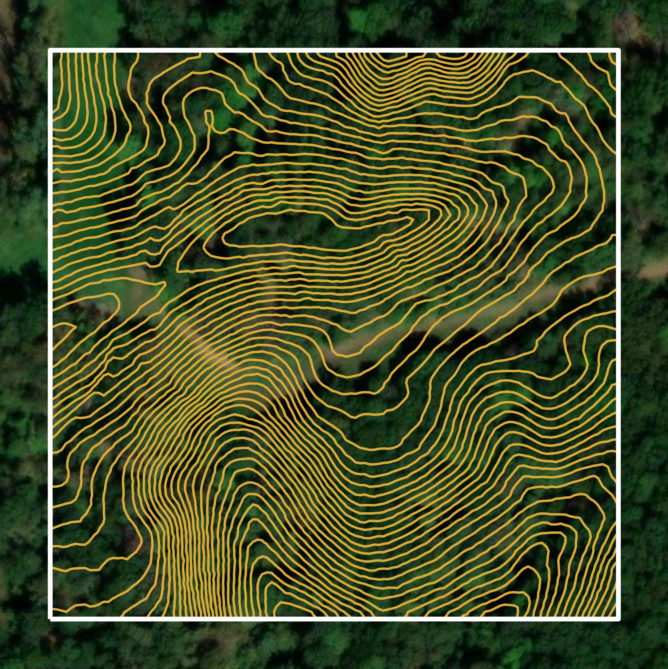 This image shows a contour map in Butler County created using GIS data in Equator.