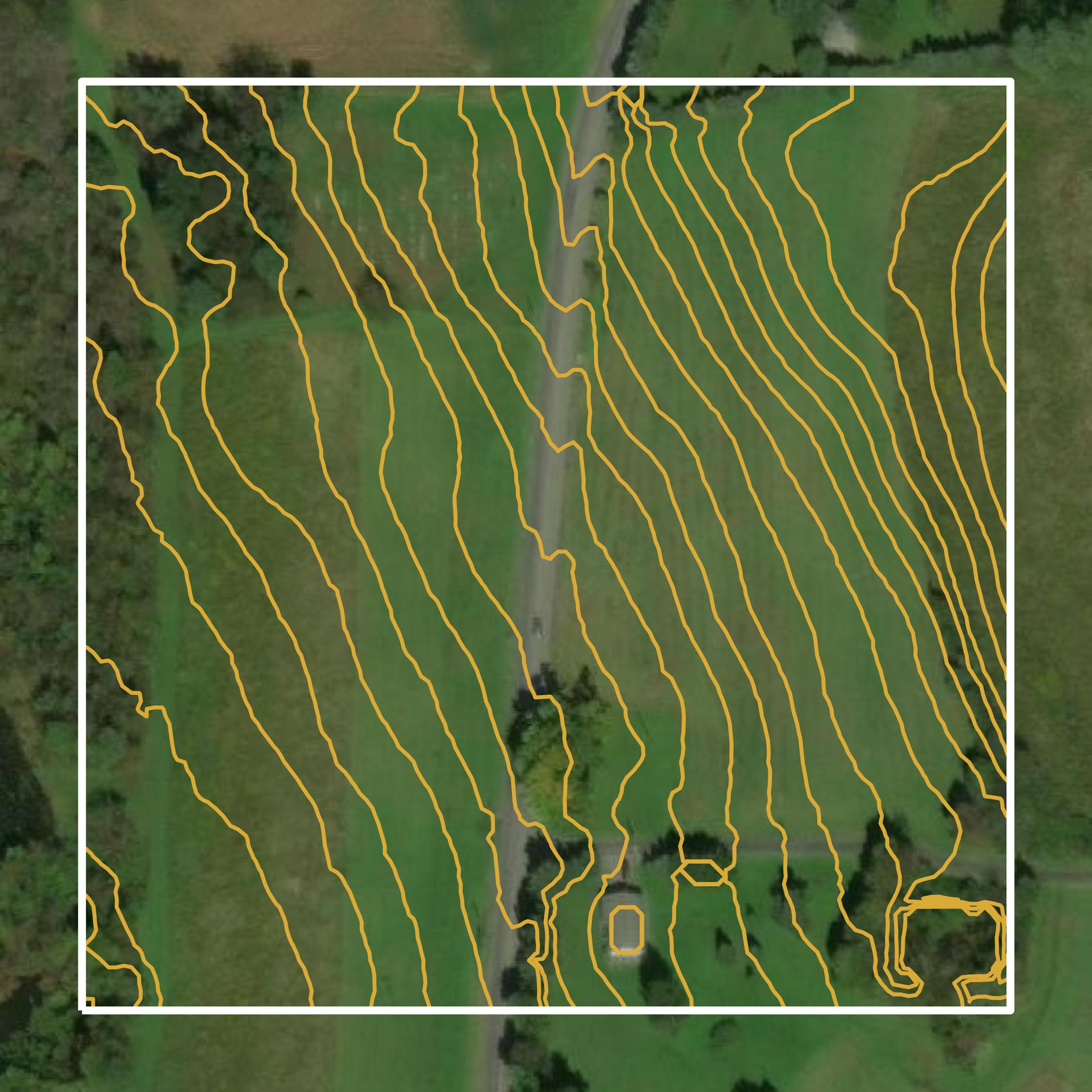 This image shows a contour map in Cambria County created using GIS data in Equator.