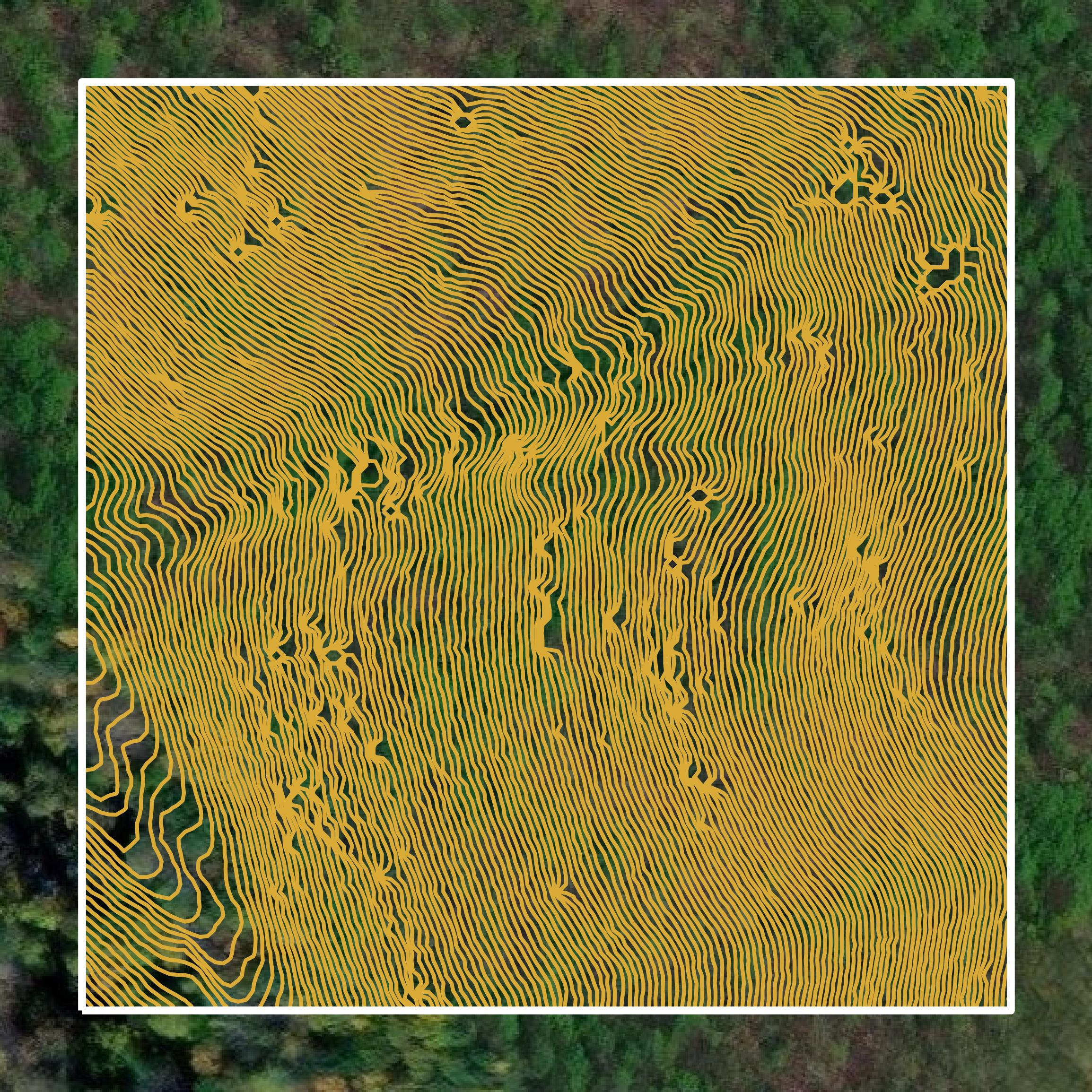 This image shows a contour map in Cameron County created using GIS data in Equator.