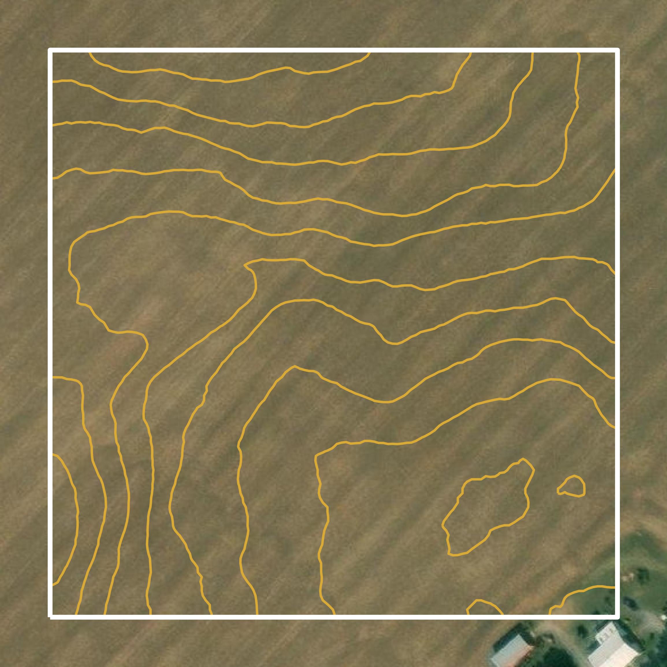 This image shows a contour map in Centre County created using GIS data in Equator.