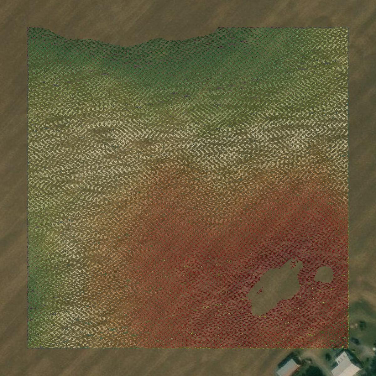 This image shows a LiDAR point cloud in Centre County created using GIS data in Equator.