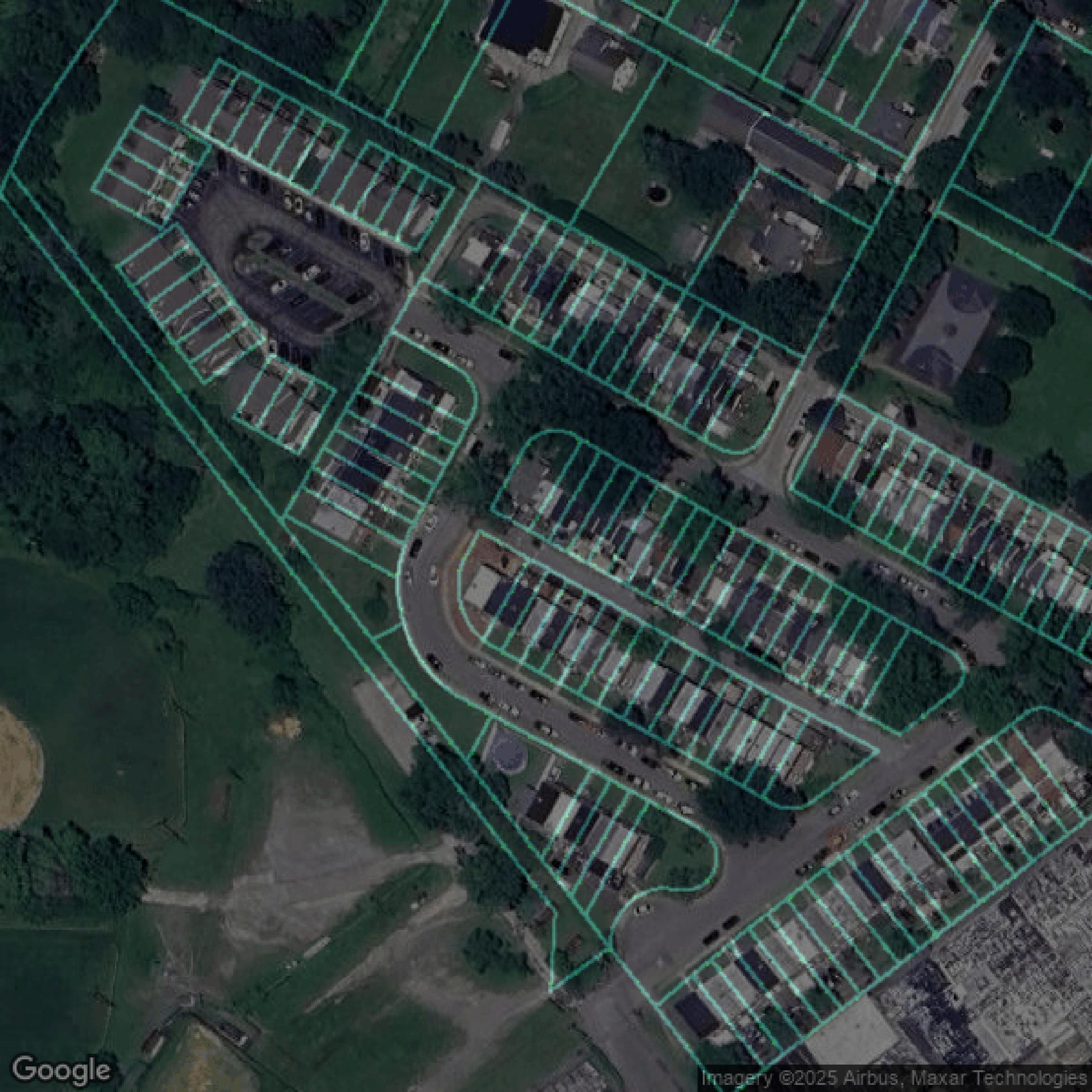 This image shows parcel data in Chester County created using GIS data in Equator.