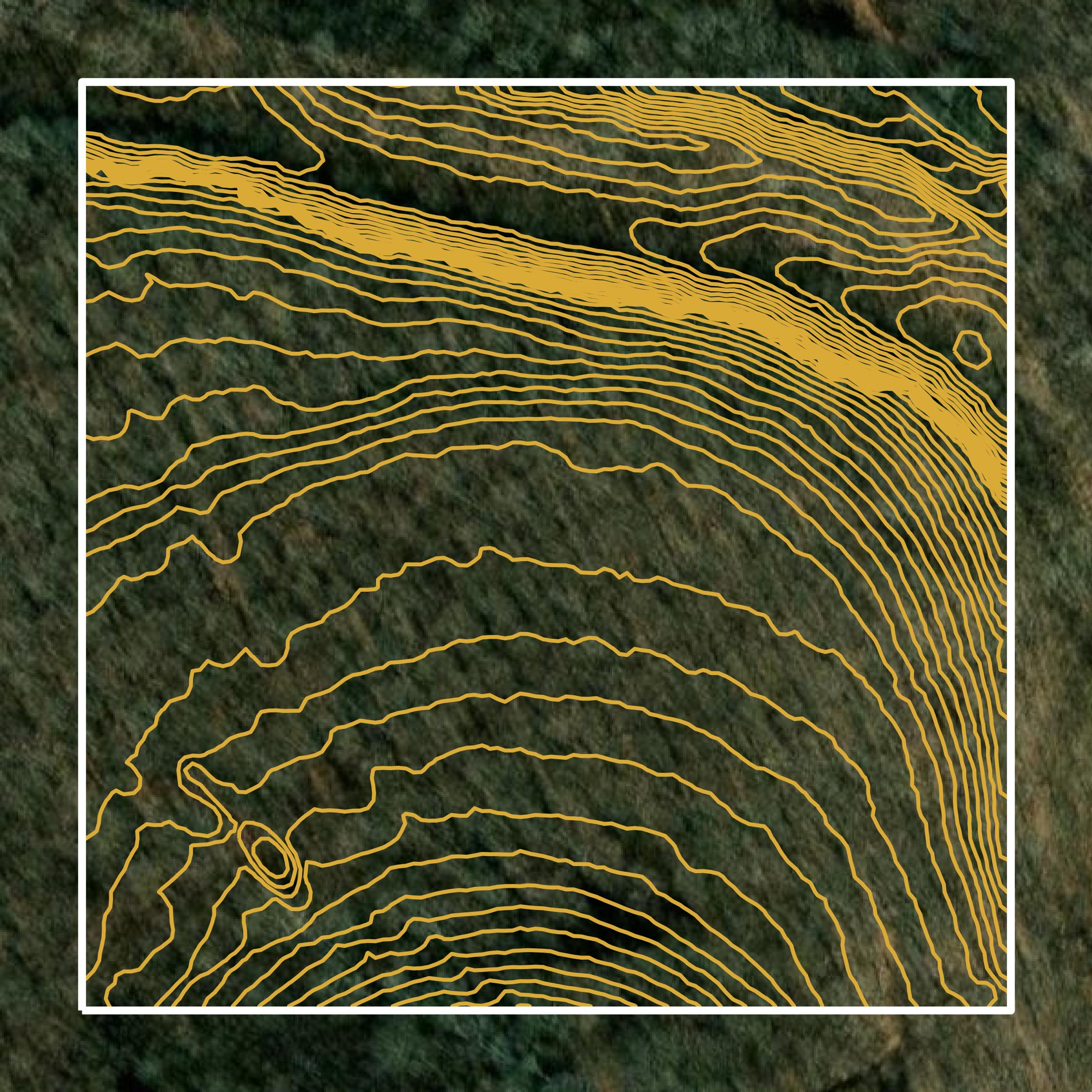 This image shows a contour map in Clearfield County created using GIS data in Equator.
