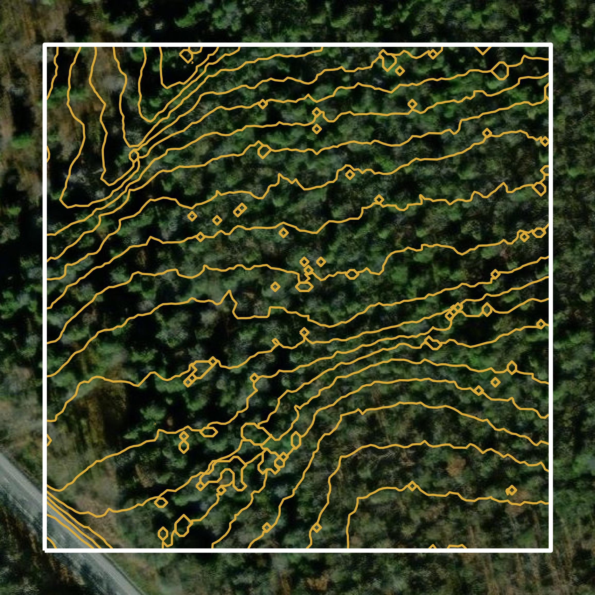 This image shows a contour map in Clearfield County created using GIS data in Equator.