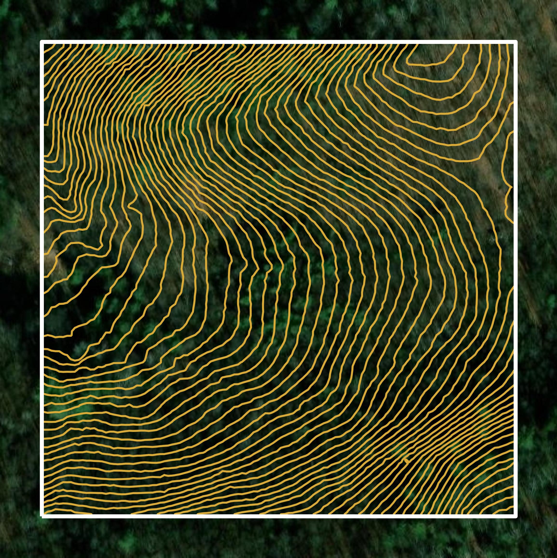 This image shows a contour map in Clinton County created using GIS data in Equator.