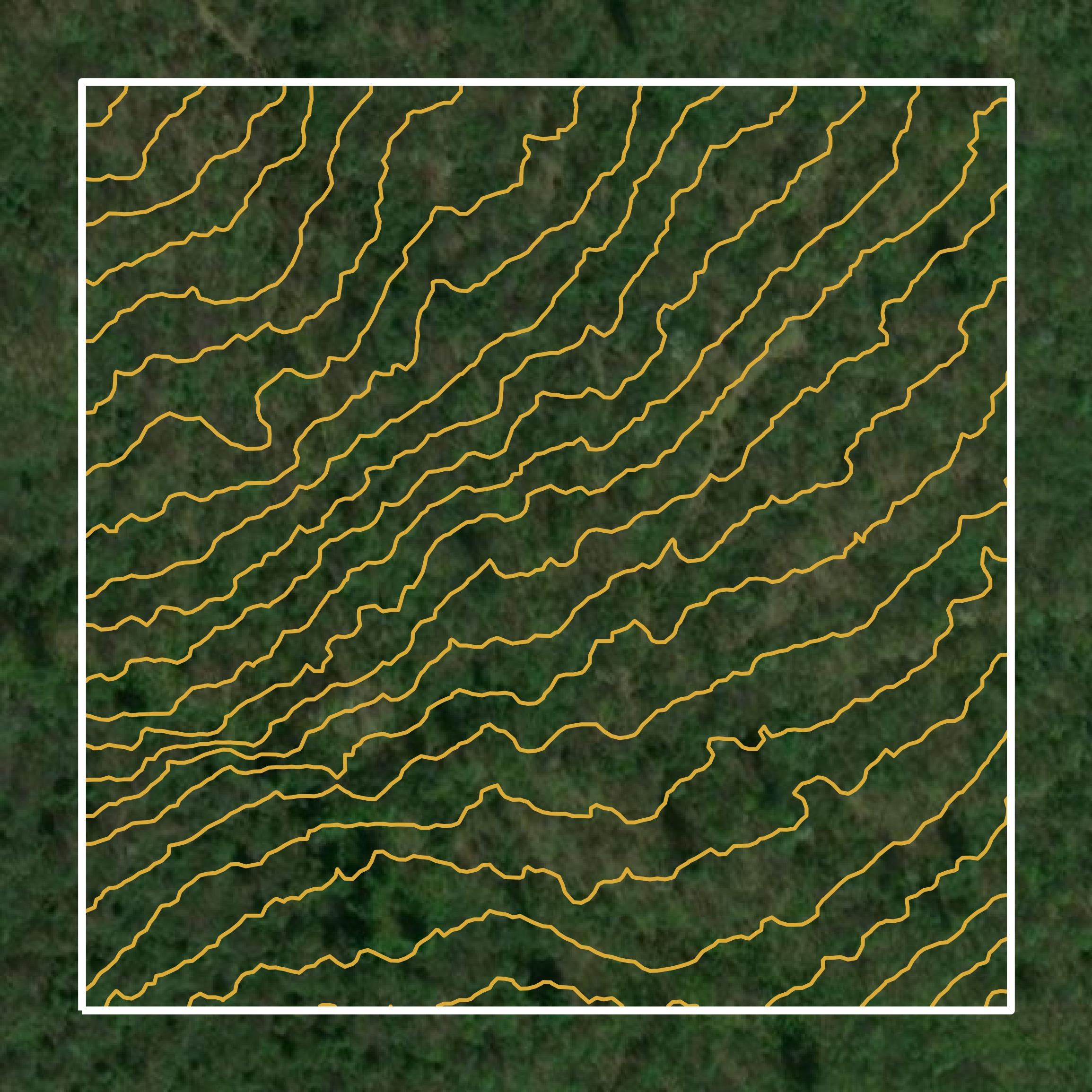 This image shows a contour map in Clinton County created using GIS data in Equator.