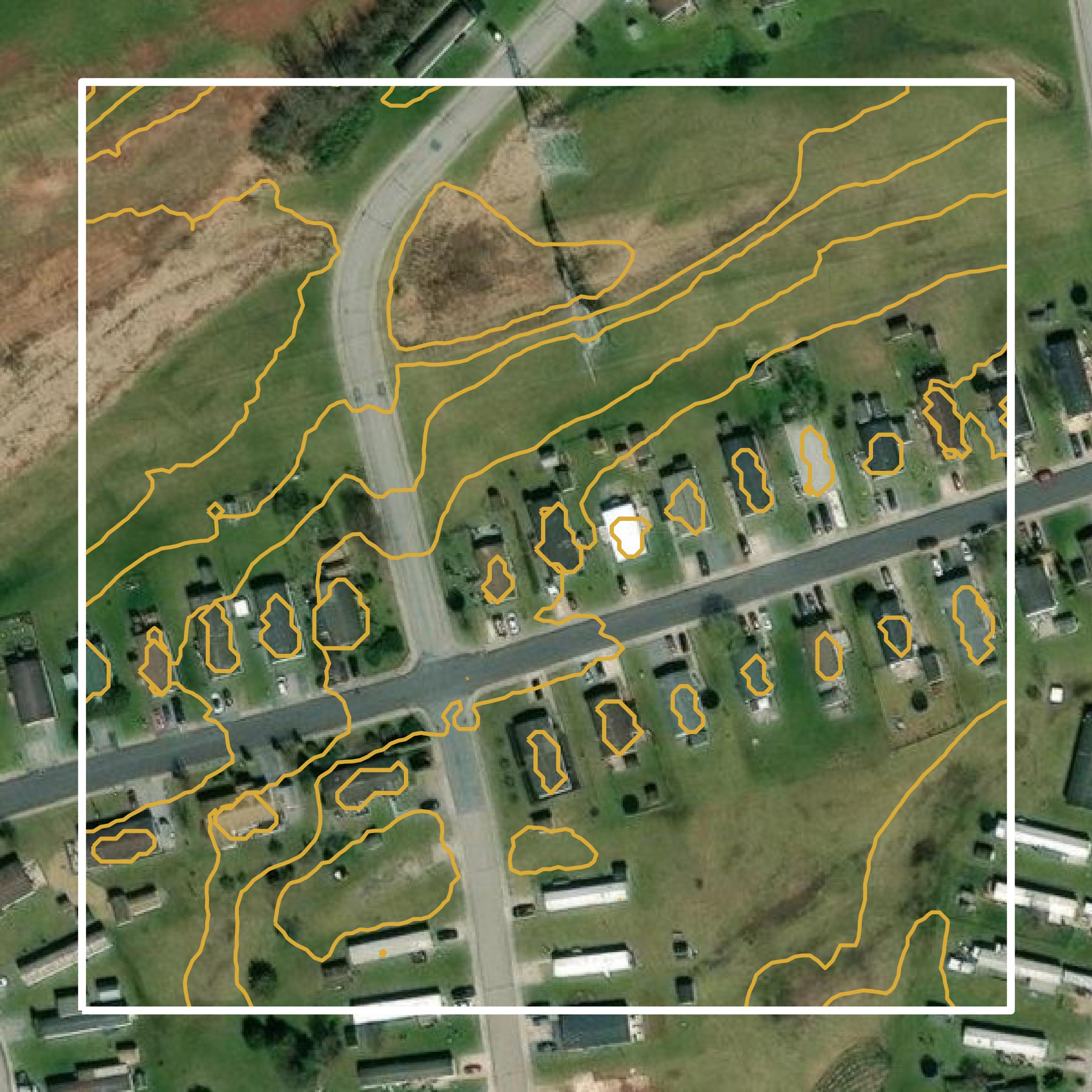 This image shows a contour map in Dauphin County created using GIS data in Equator.