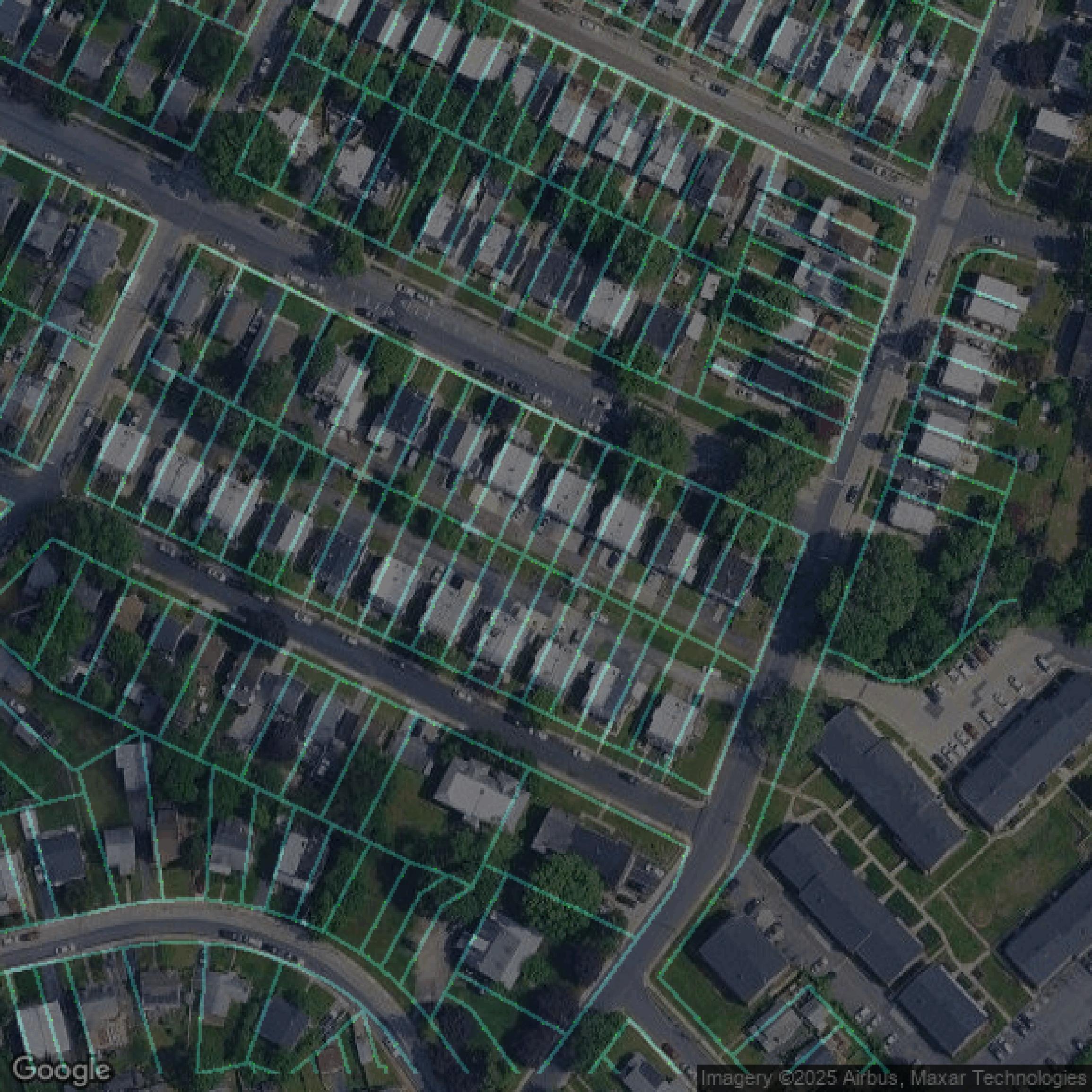 This image shows parcel data in Delaware County created using GIS data in Equator.