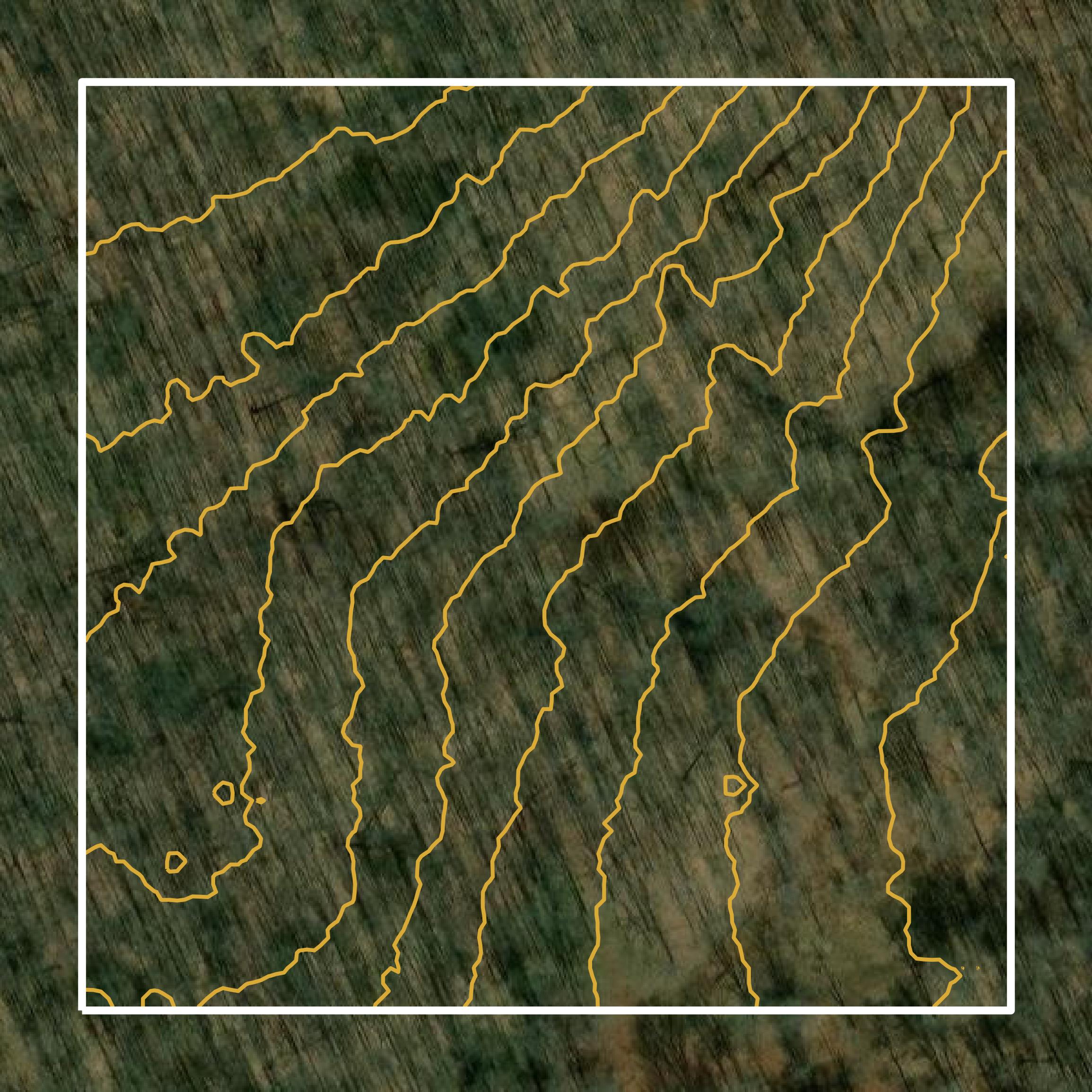 This image shows a contour map in Elk County created using GIS data in Equator.