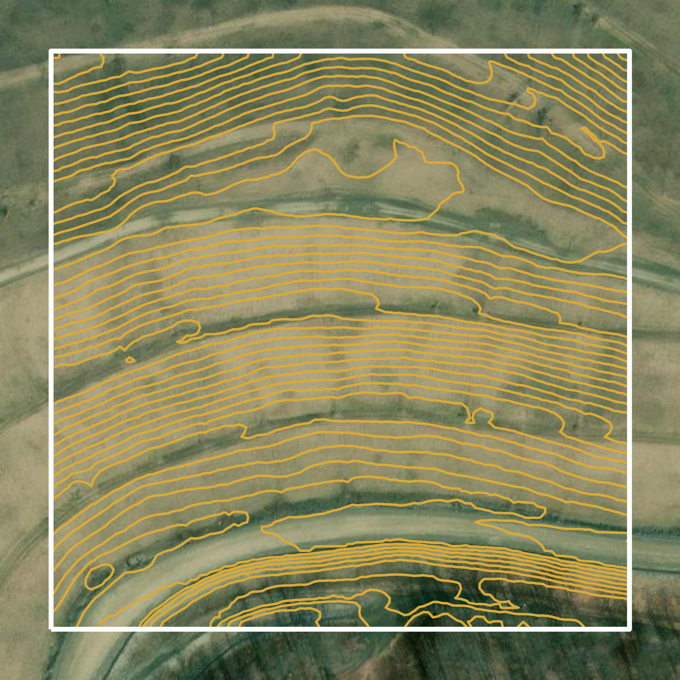 This image shows a contour map in Elk County created using GIS data in Equator.