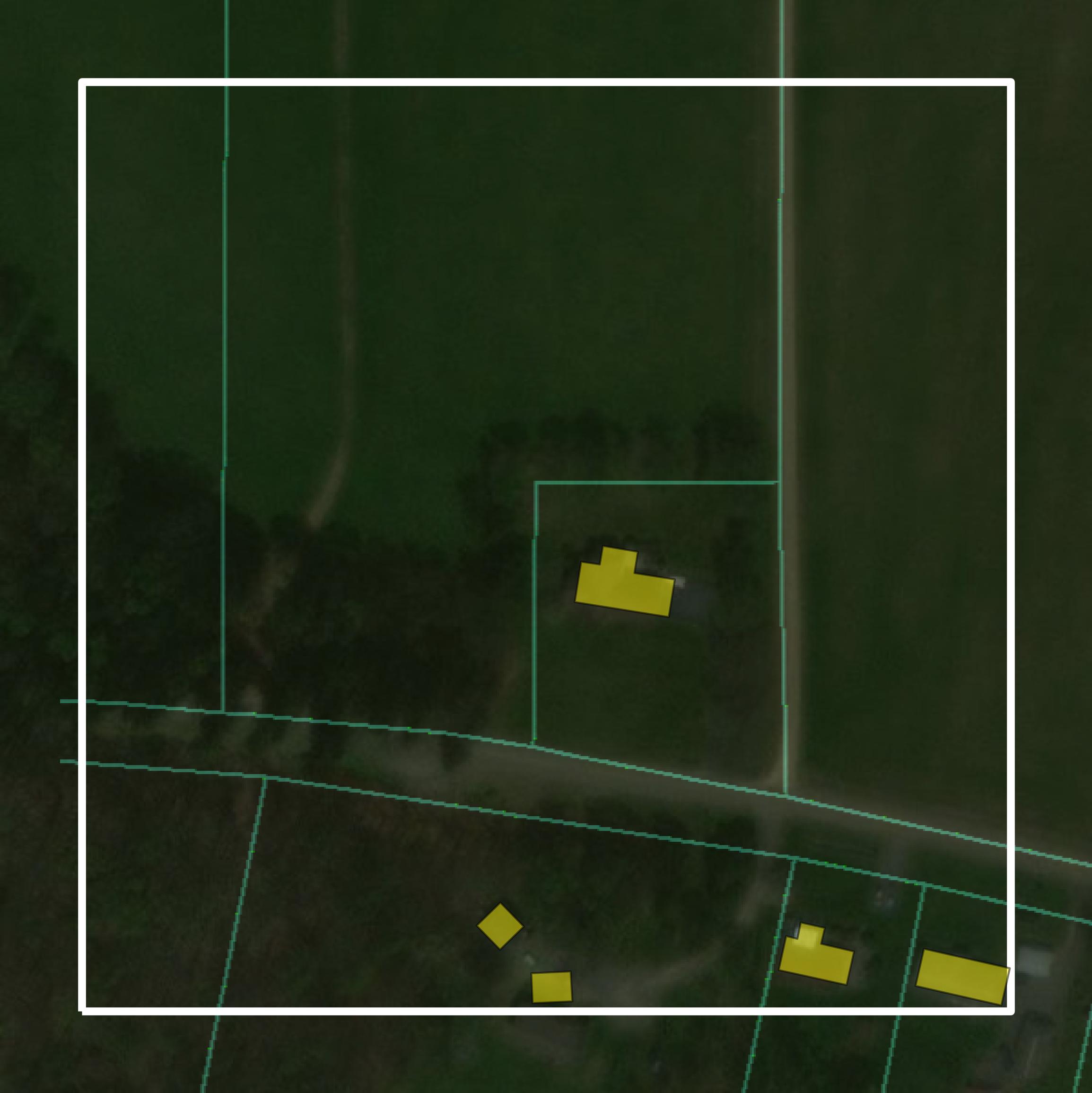This image shows parcel and building data in Elk County created using GIS data in Equator.