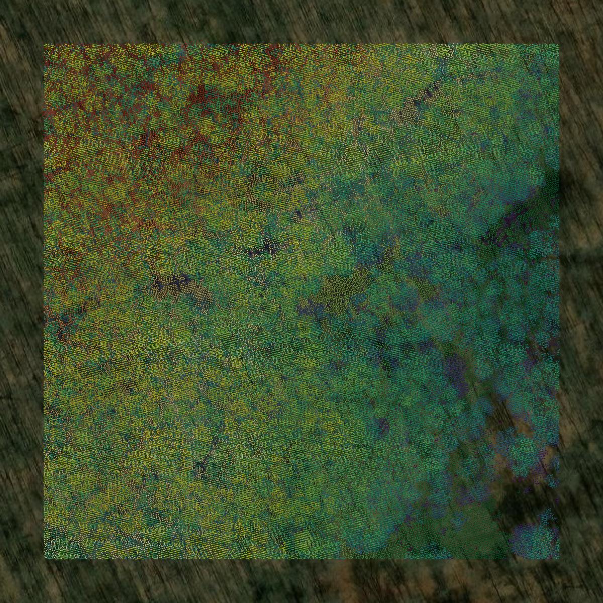 This image shows a LiDAR point cloud in Elk County created using GIS data in Equator.