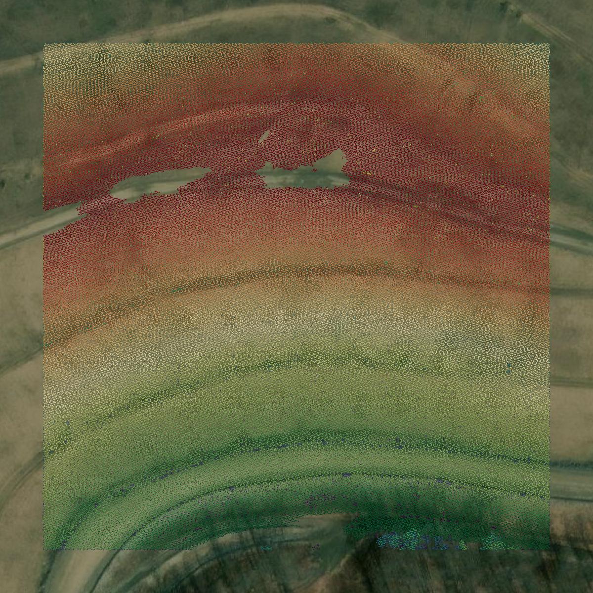 This image shows a LiDAR point cloud in Elk County created using GIS data in Equator.