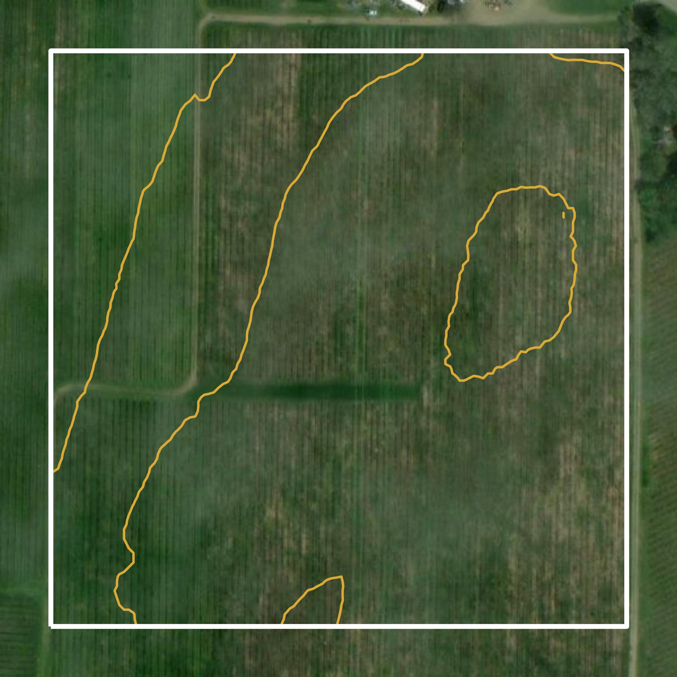 This image shows a contour map in Erie County created using GIS data in Equator.