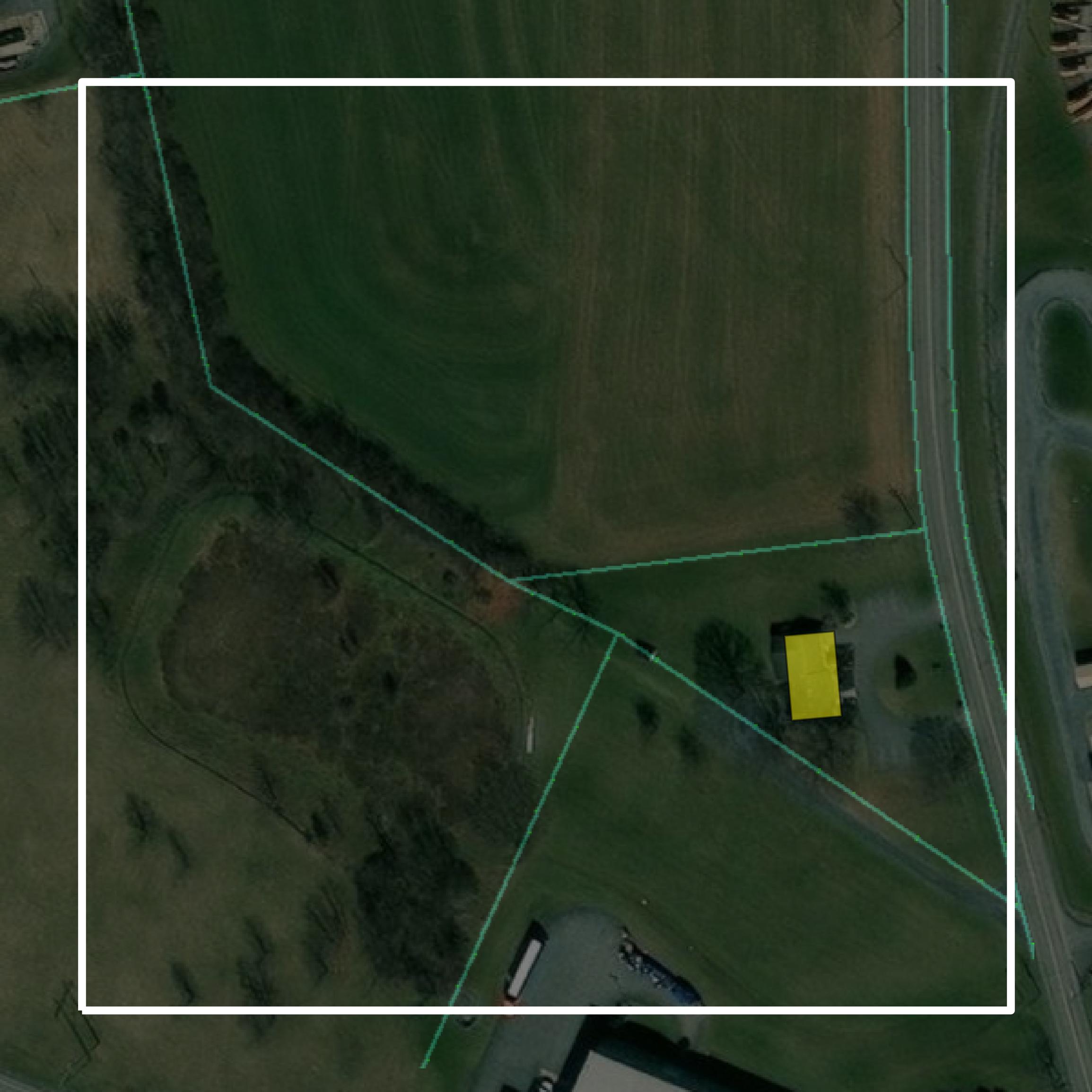 This image shows parcel and building data in Fulton County created using GIS data in Equator.