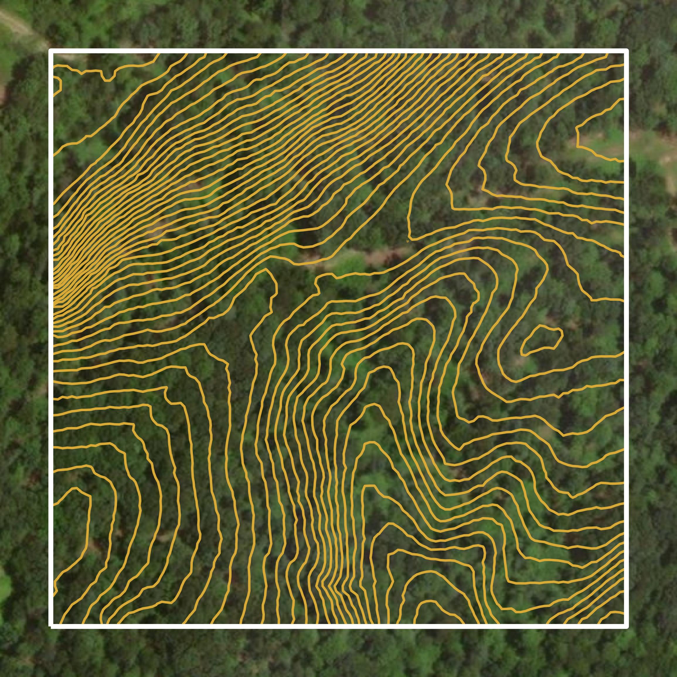 This image shows a contour map in Huntingdon County created using GIS data in Equator.