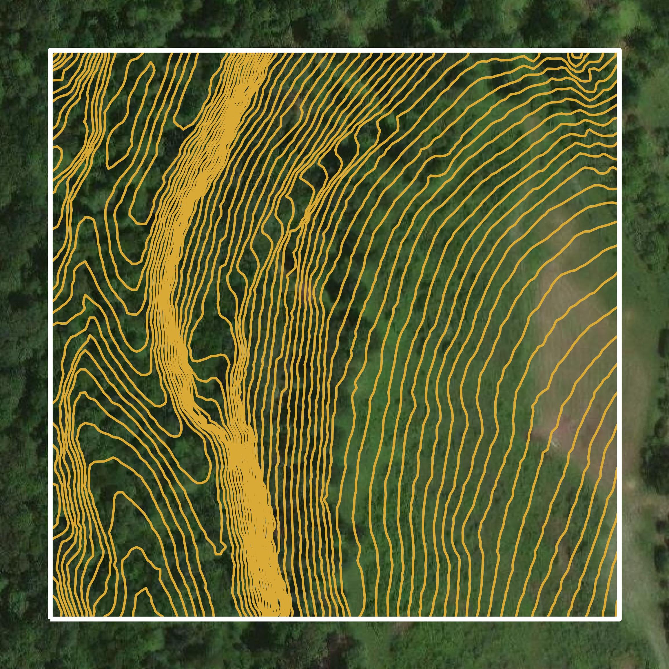 This image shows a contour map in Indiana County created using GIS data in Equator.