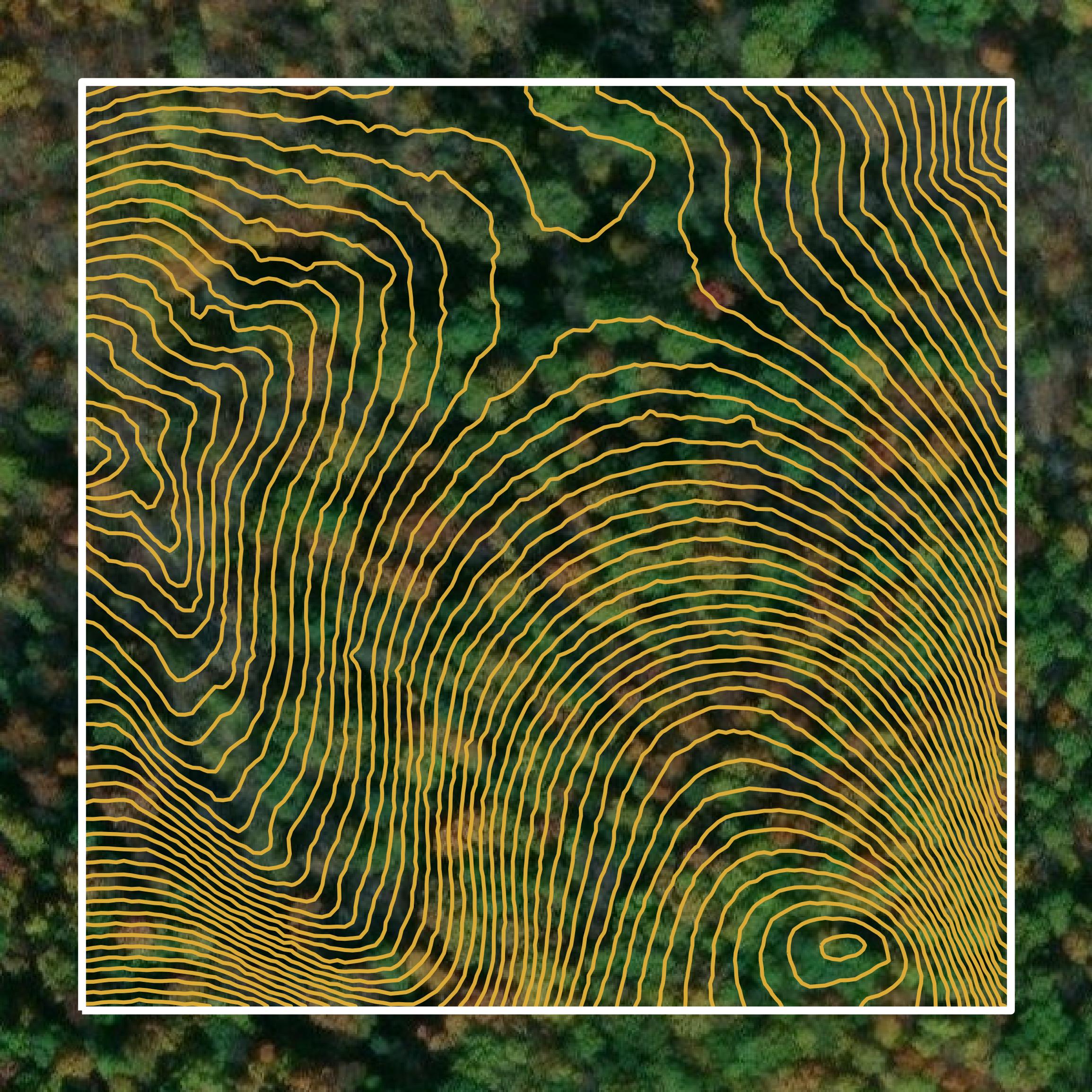 This image shows a contour map in Juniata County created using GIS data in Equator.