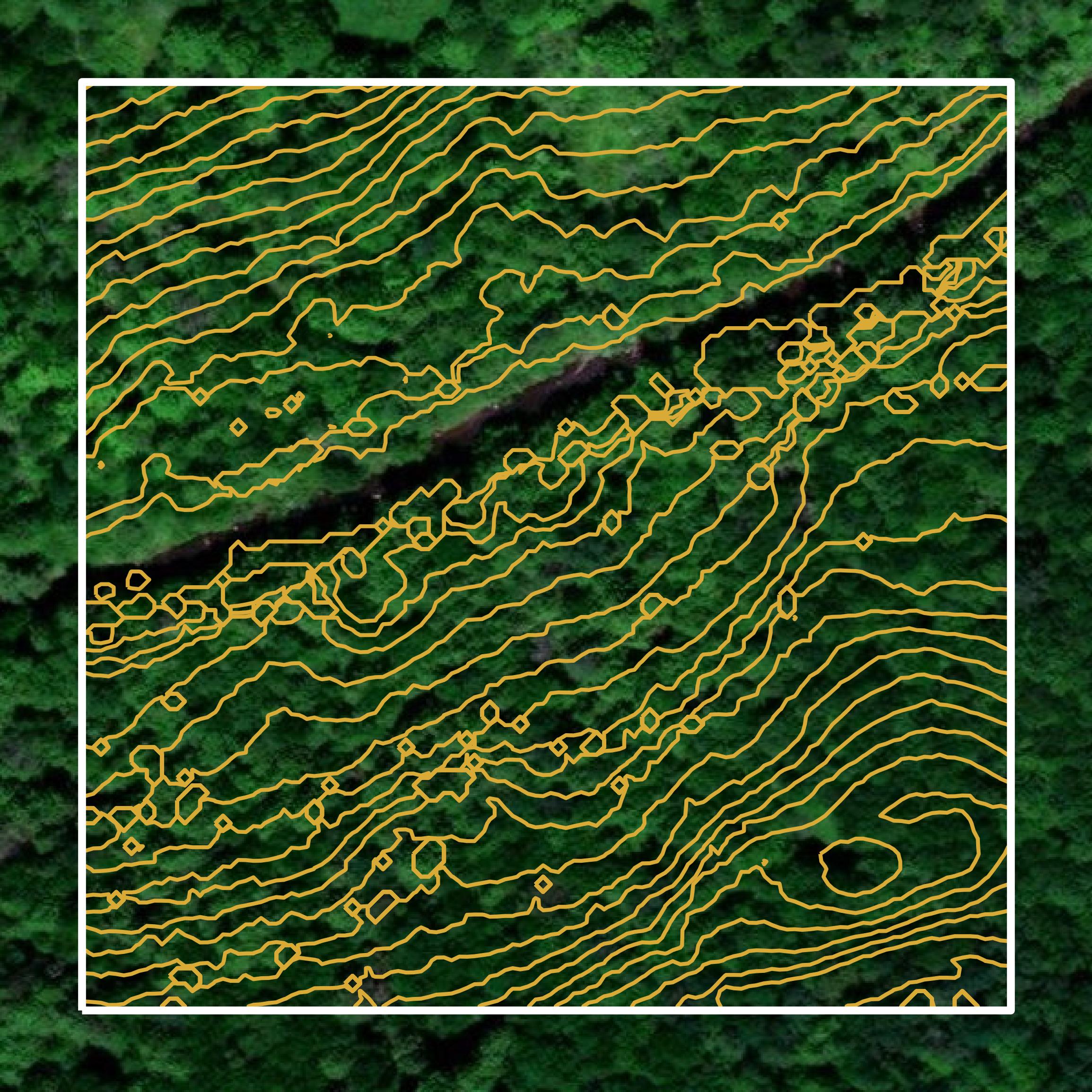 This image shows a contour map in Lackawanna County created using GIS data in Equator.