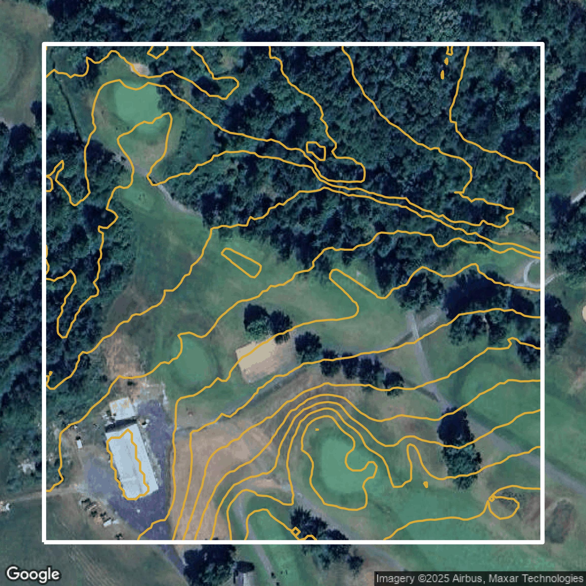 This image shows a contour map in Lehigh County created using GIS data in Equator.
