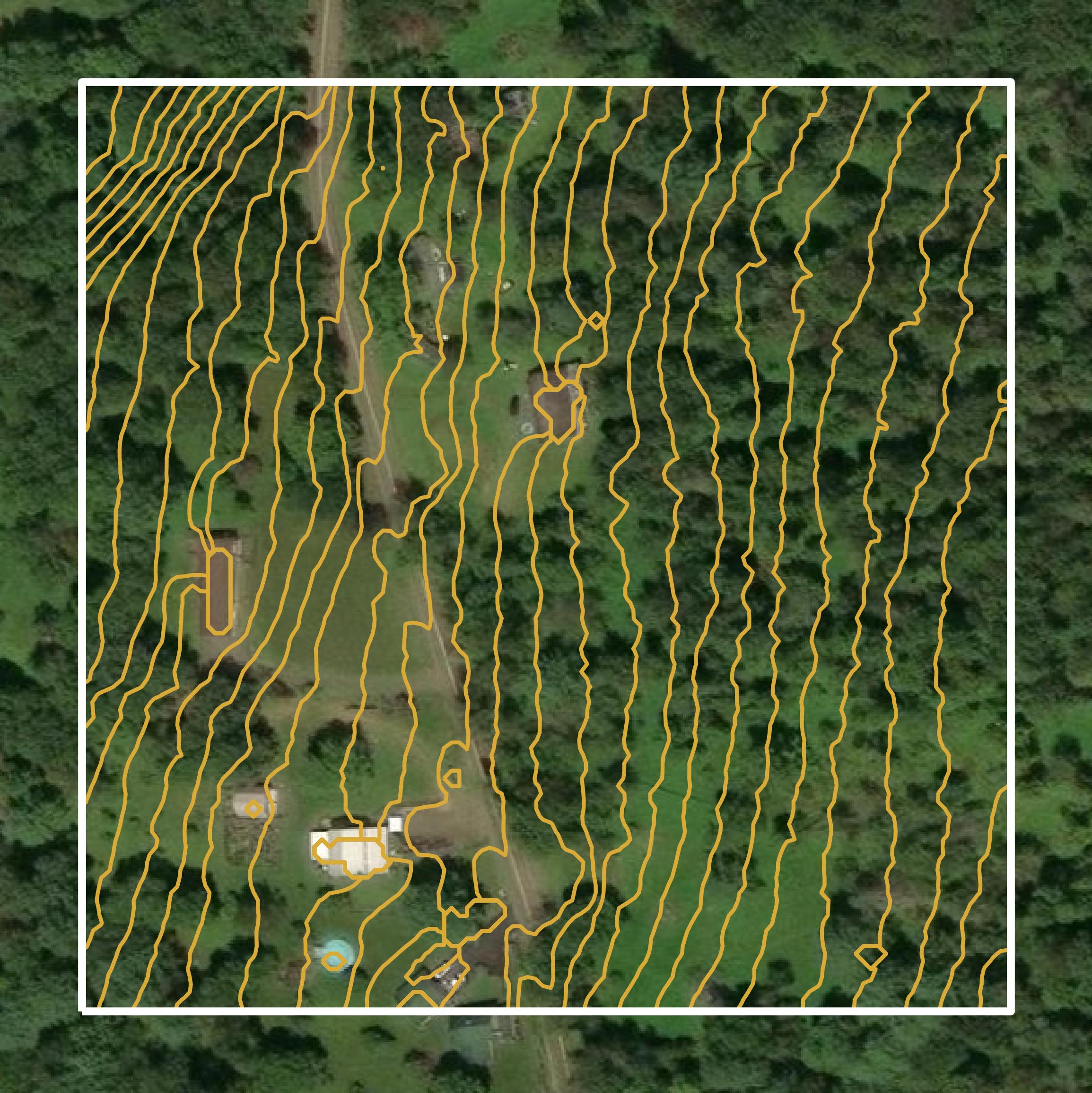 This image shows a contour map in Luzerne County created using GIS data in Equator.