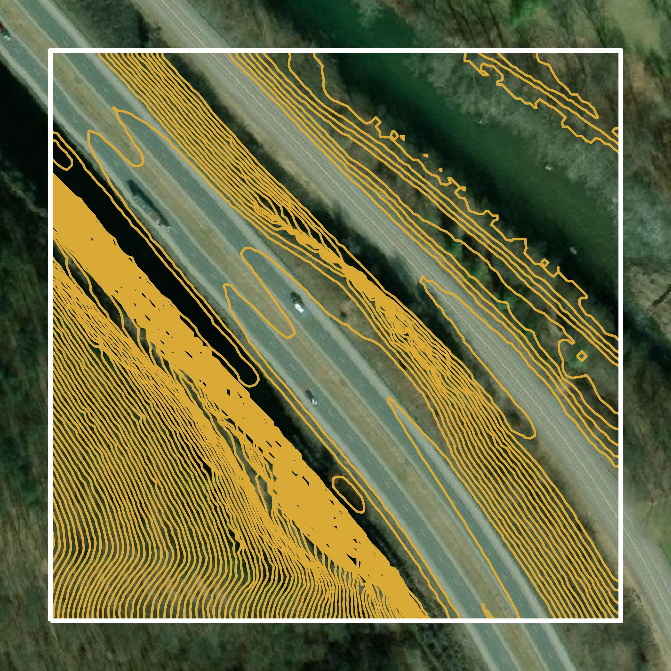 This image shows a contour map in Lycoming County created using GIS data in Equator.