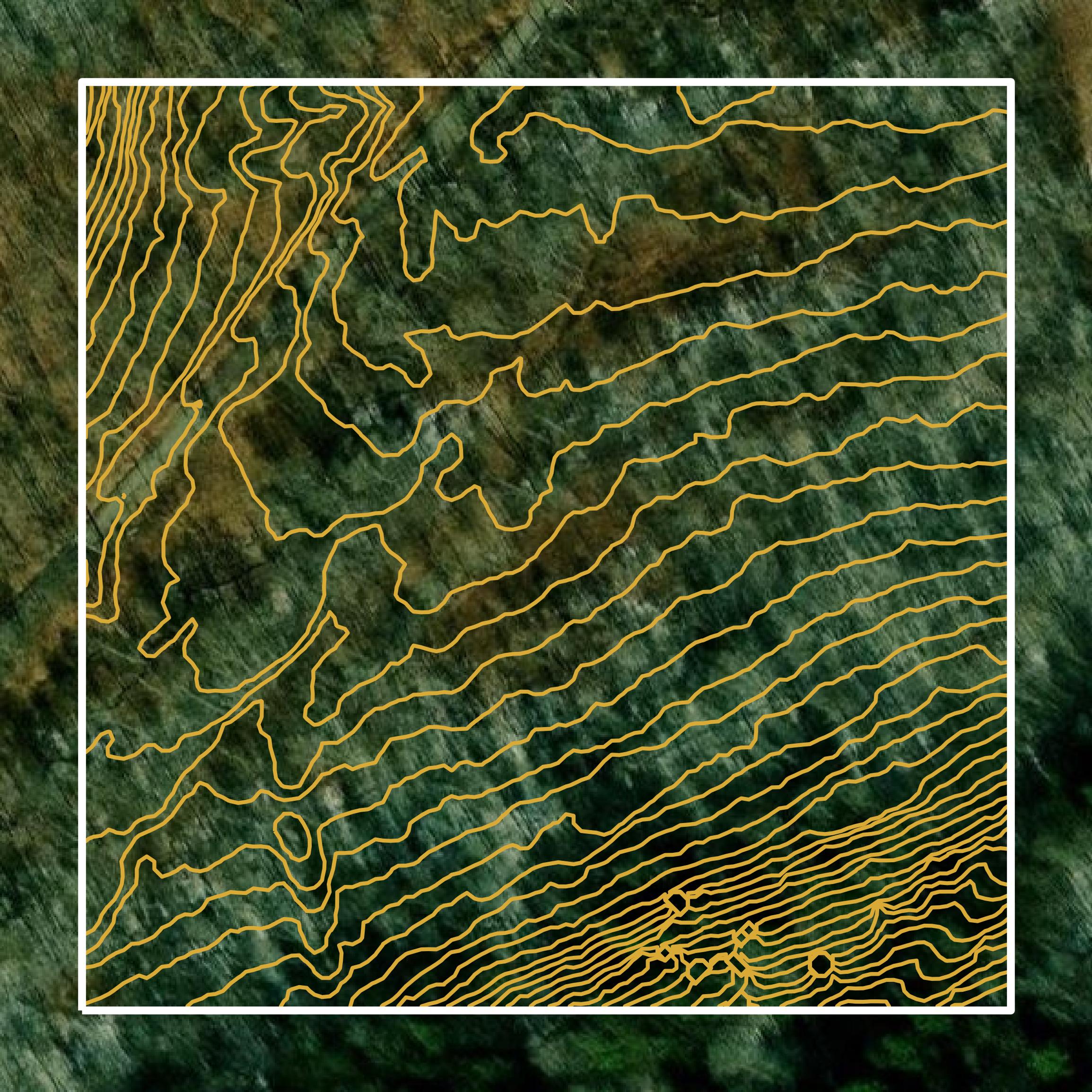 This image shows a contour map in McKean County created using GIS data in Equator.