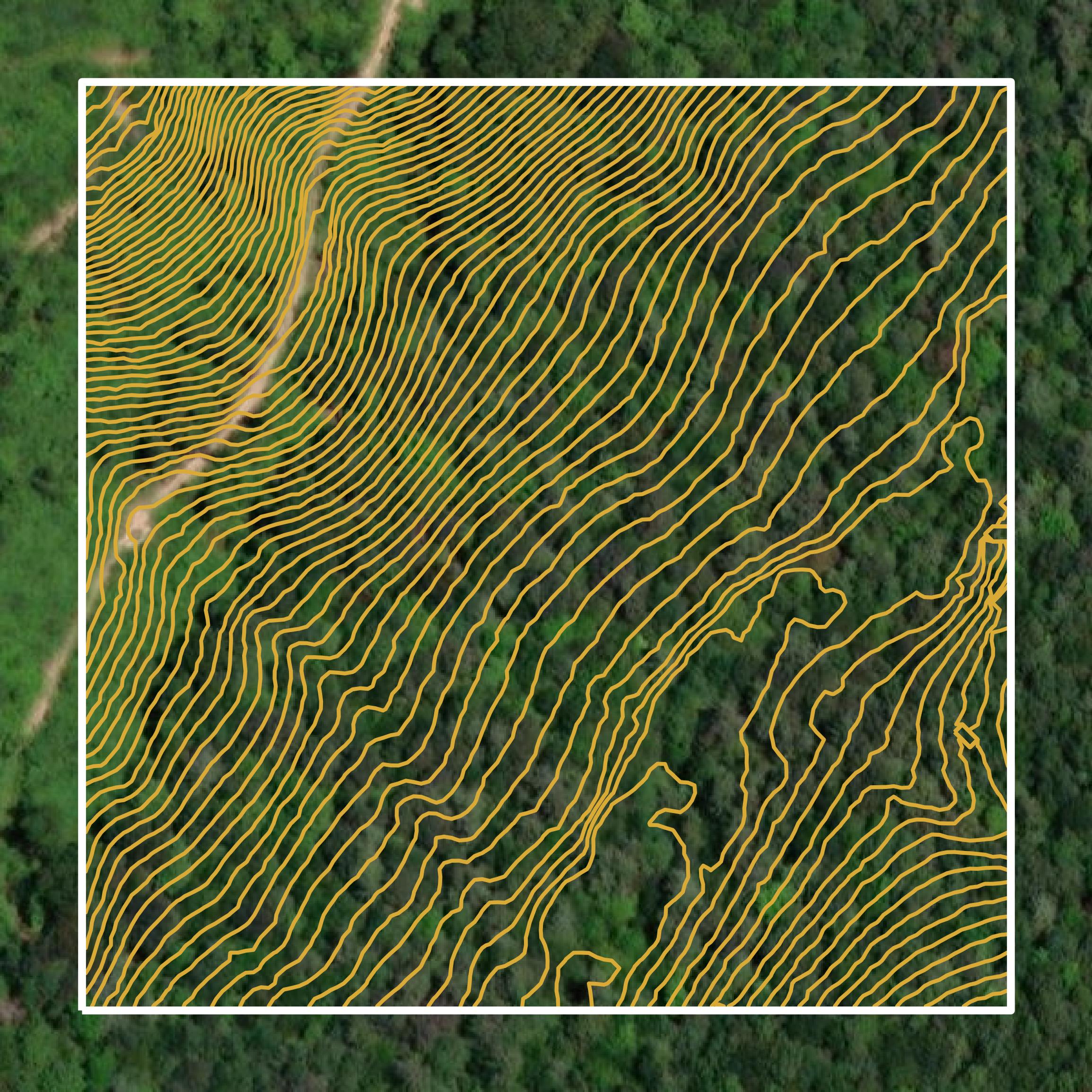 This image shows a contour map in Mifflin County created using GIS data in Equator.